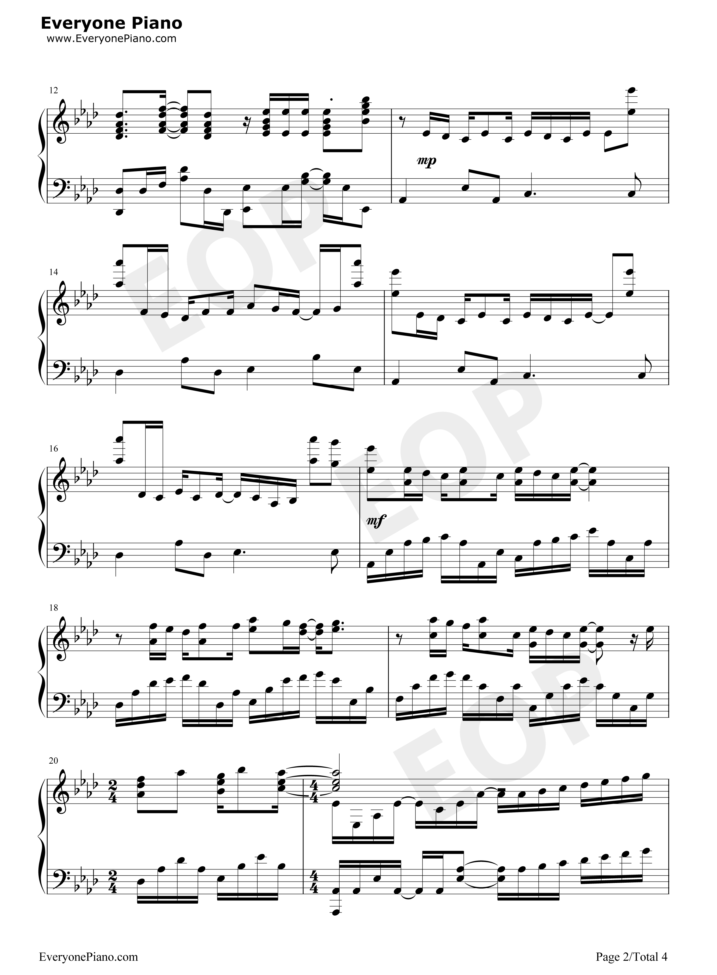 ススメ→トゥモロウ钢琴谱_河田贵央