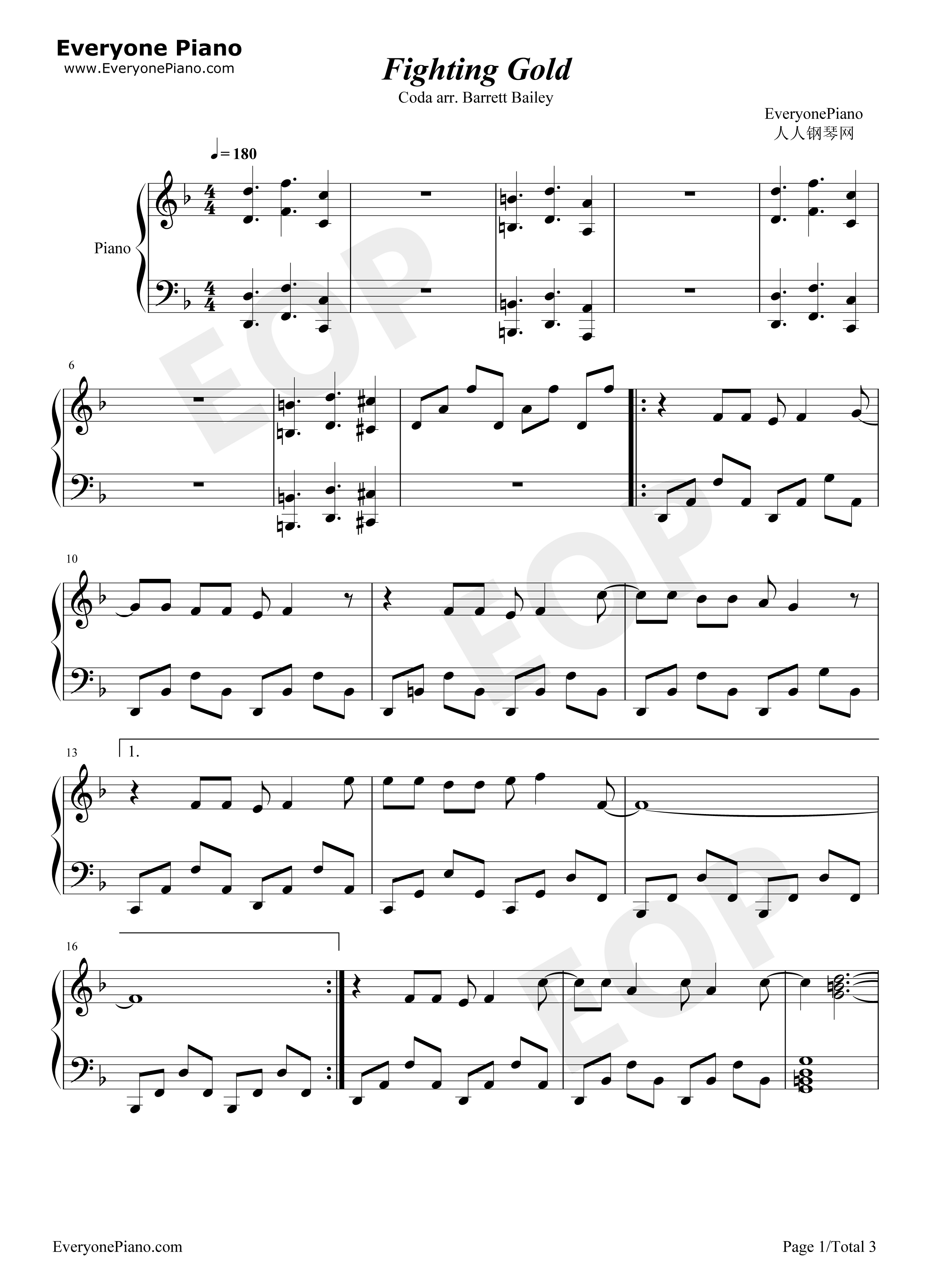 Fighting_Gold钢琴谱_Coda