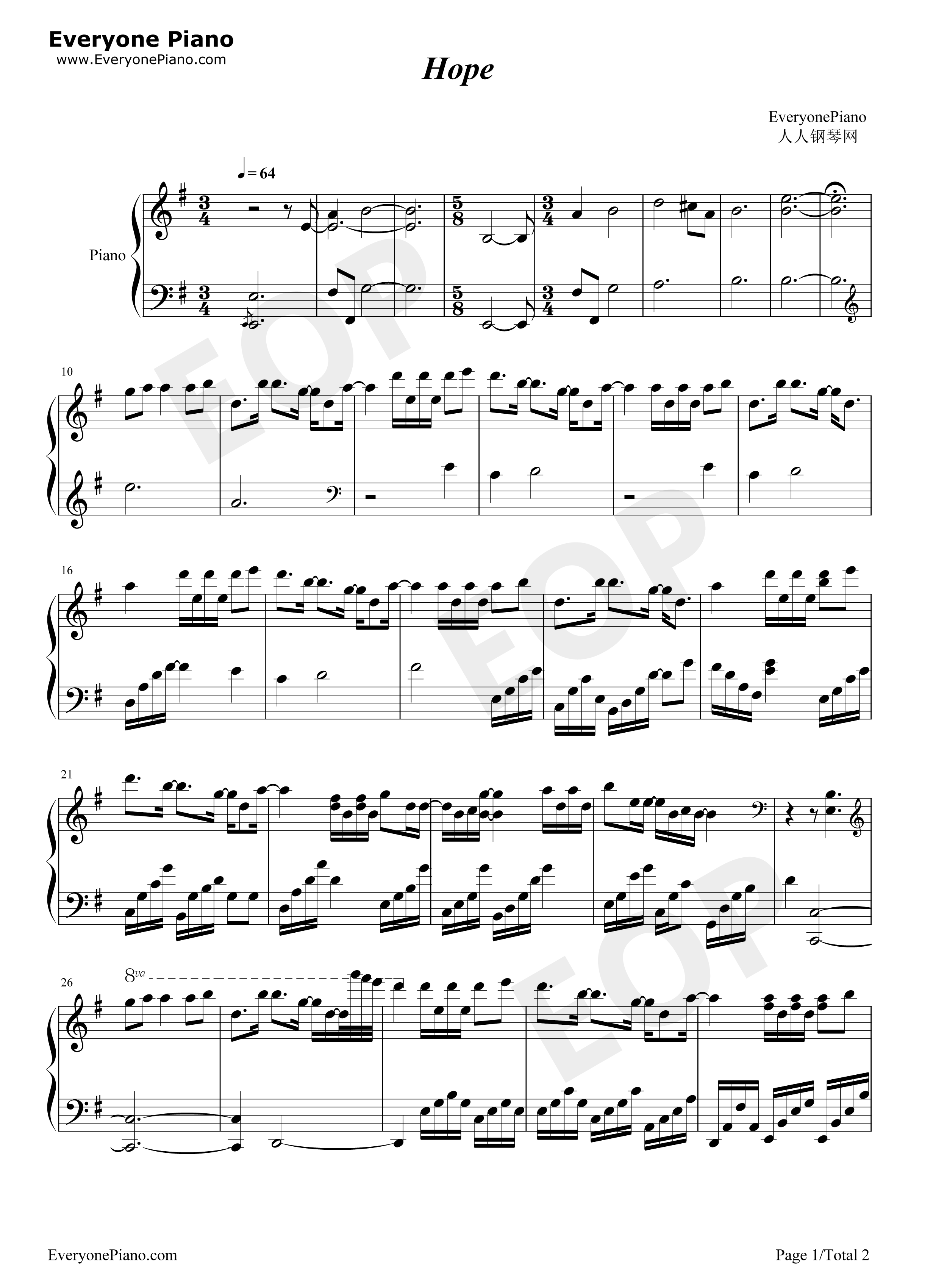 Hope钢琴谱_麻枝准