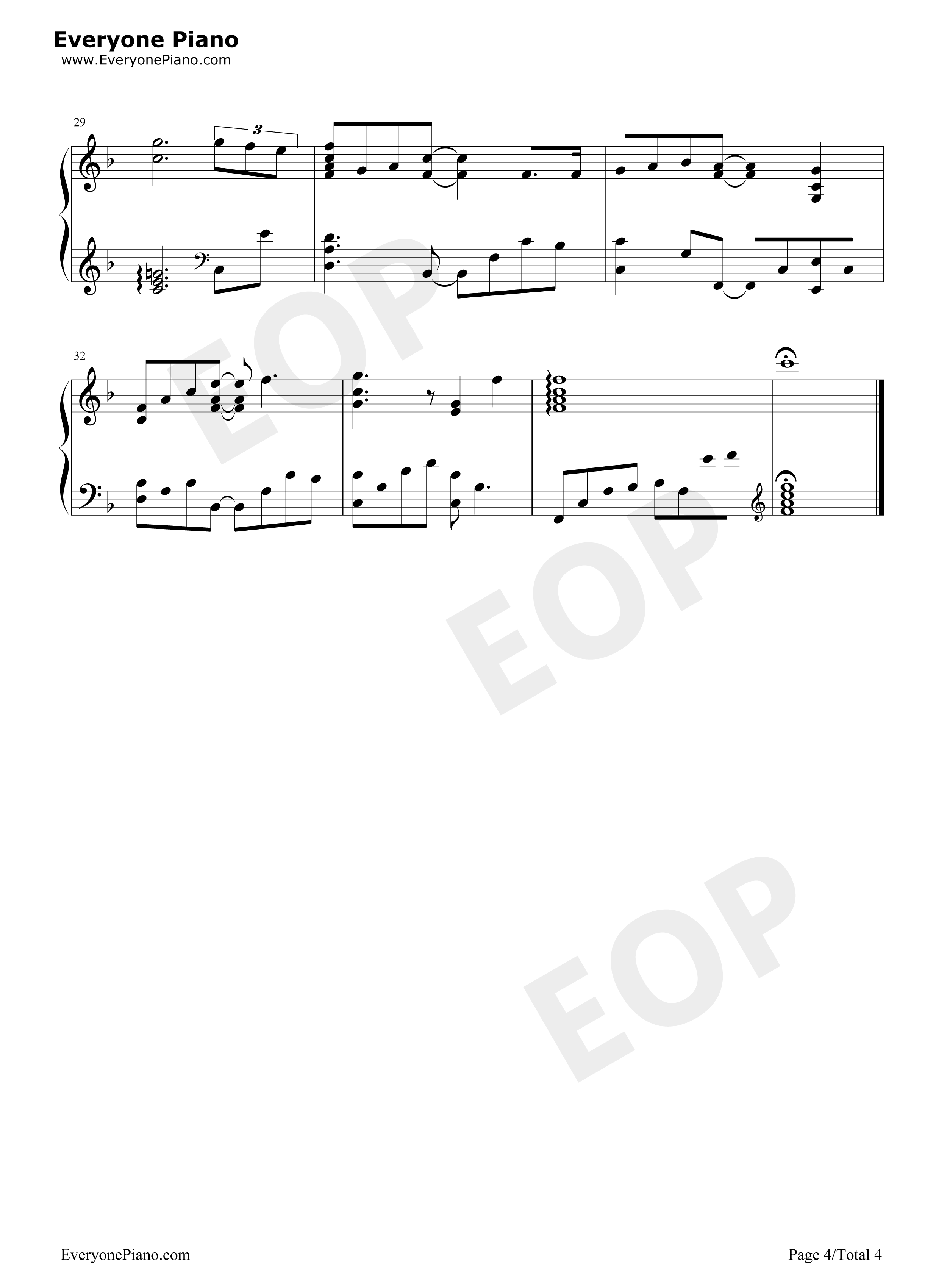 Sincerely钢琴谱_TRUE