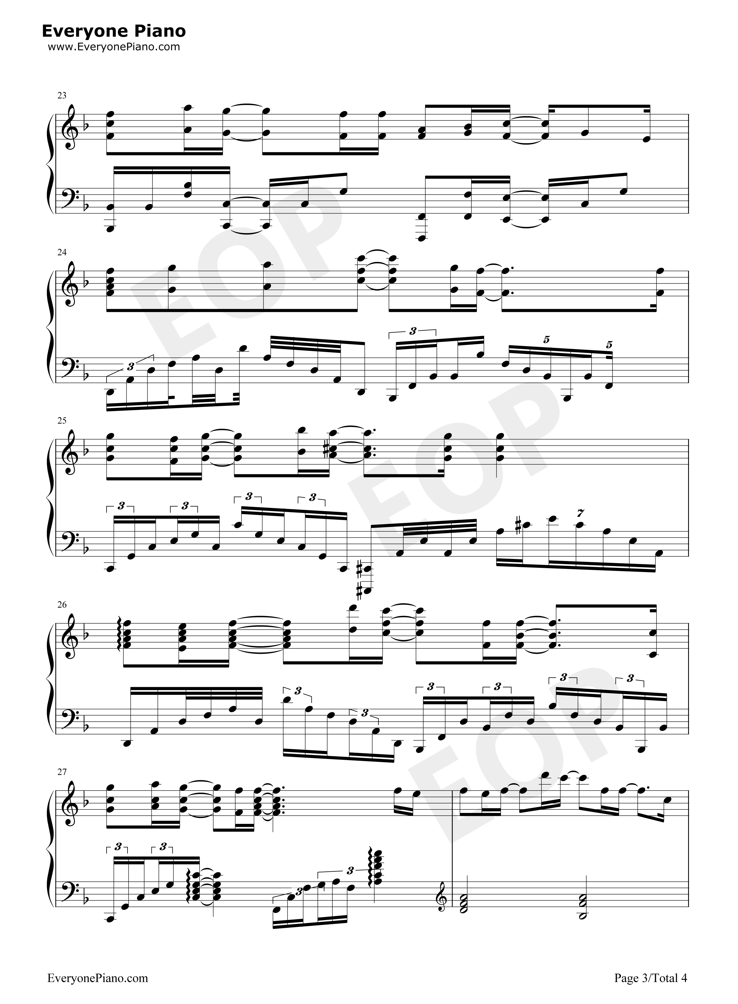 Sincerely钢琴谱_TRUE