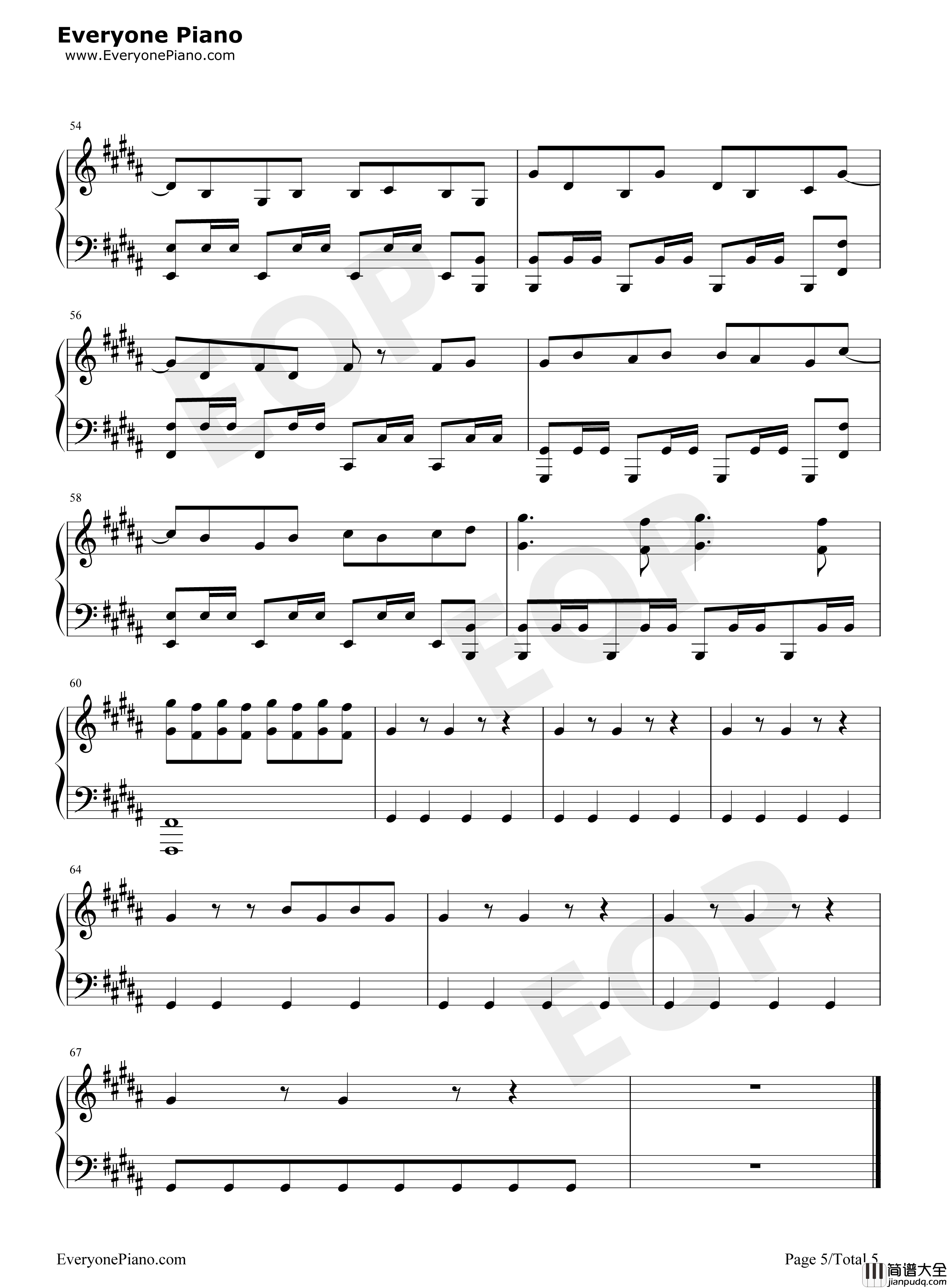 Electroman_Adventures钢琴谱_Geometry_Dash