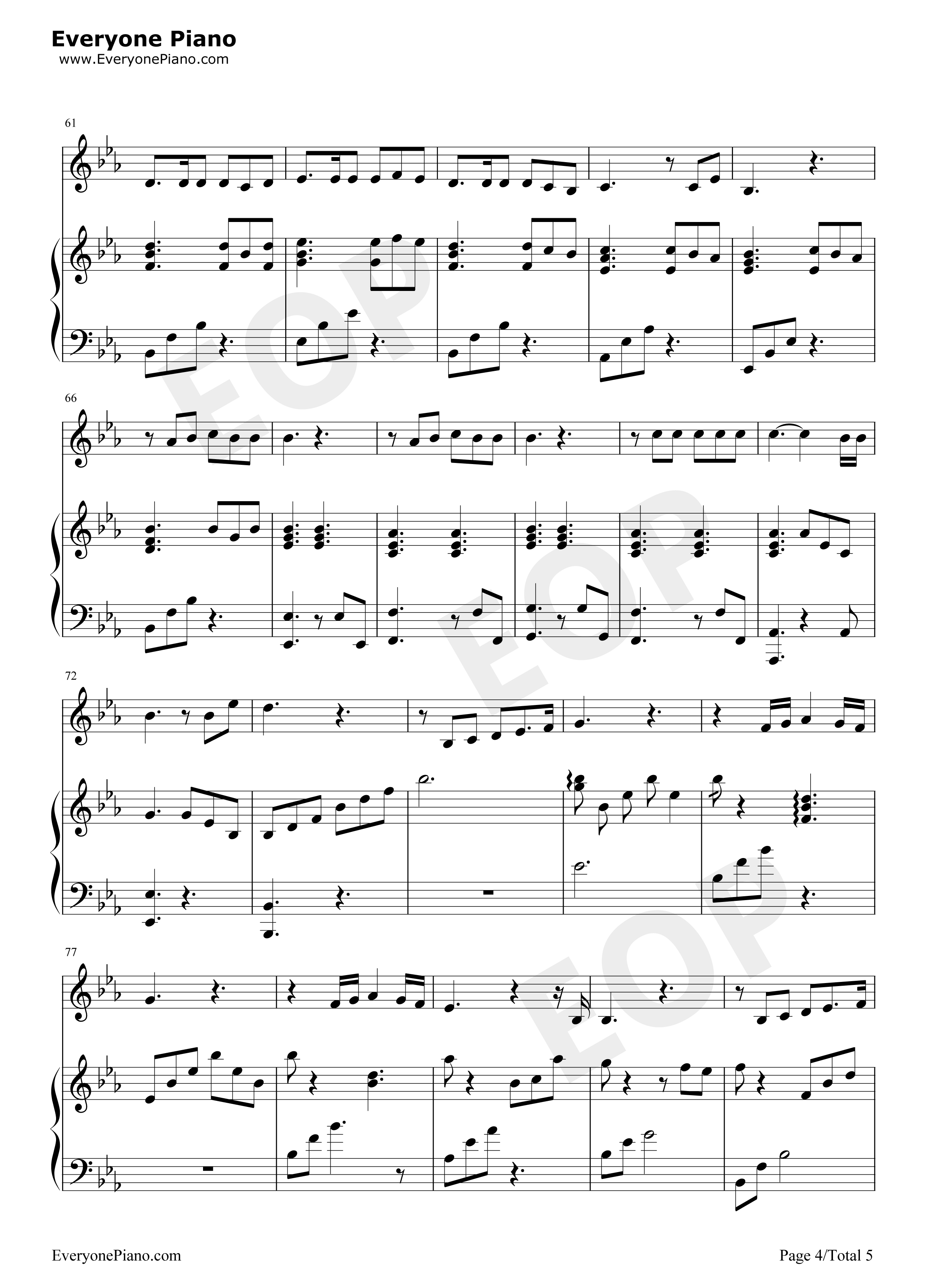 Je_vole钢琴谱_Louane