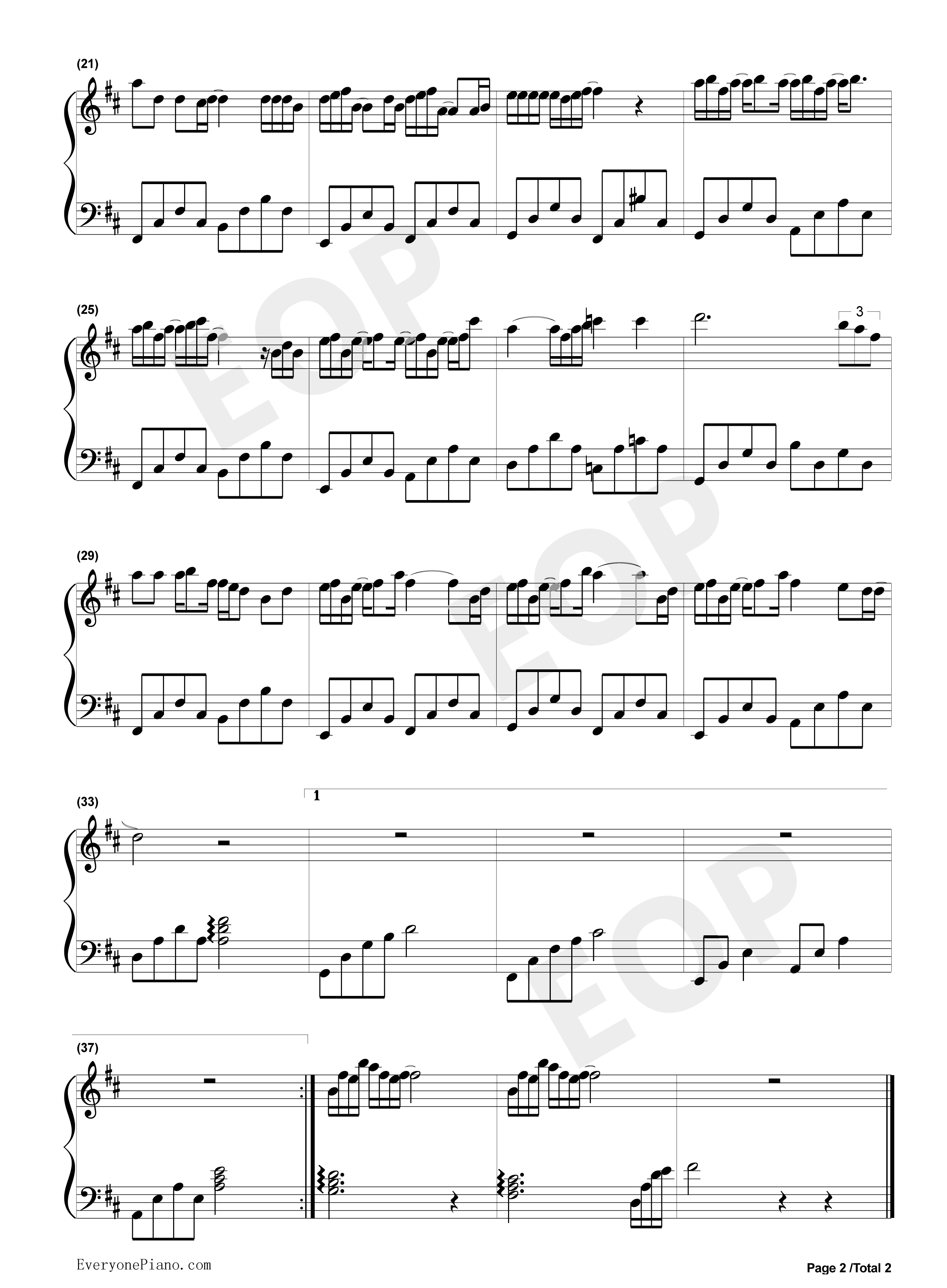 无情画钢琴谱_王呈章