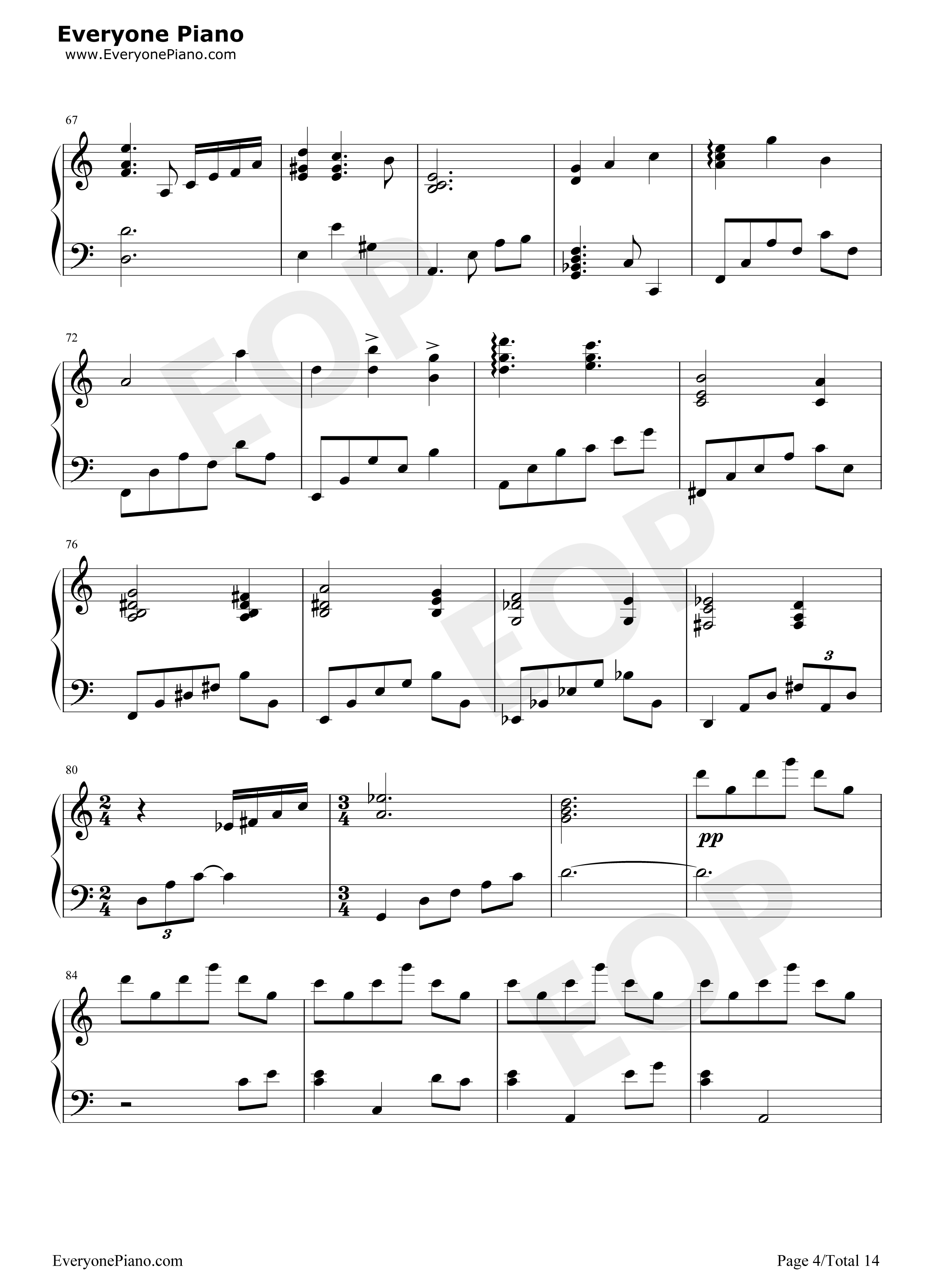 世界の約束钢琴谱_倍赏千惠子