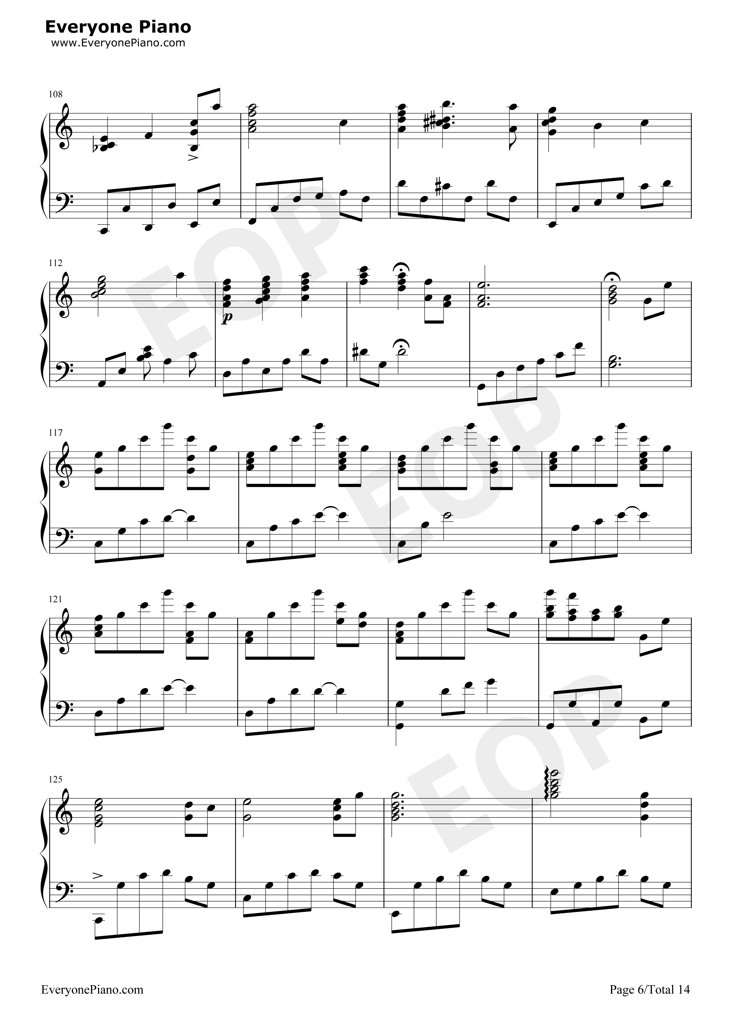 世界の約束钢琴谱_倍赏千惠子