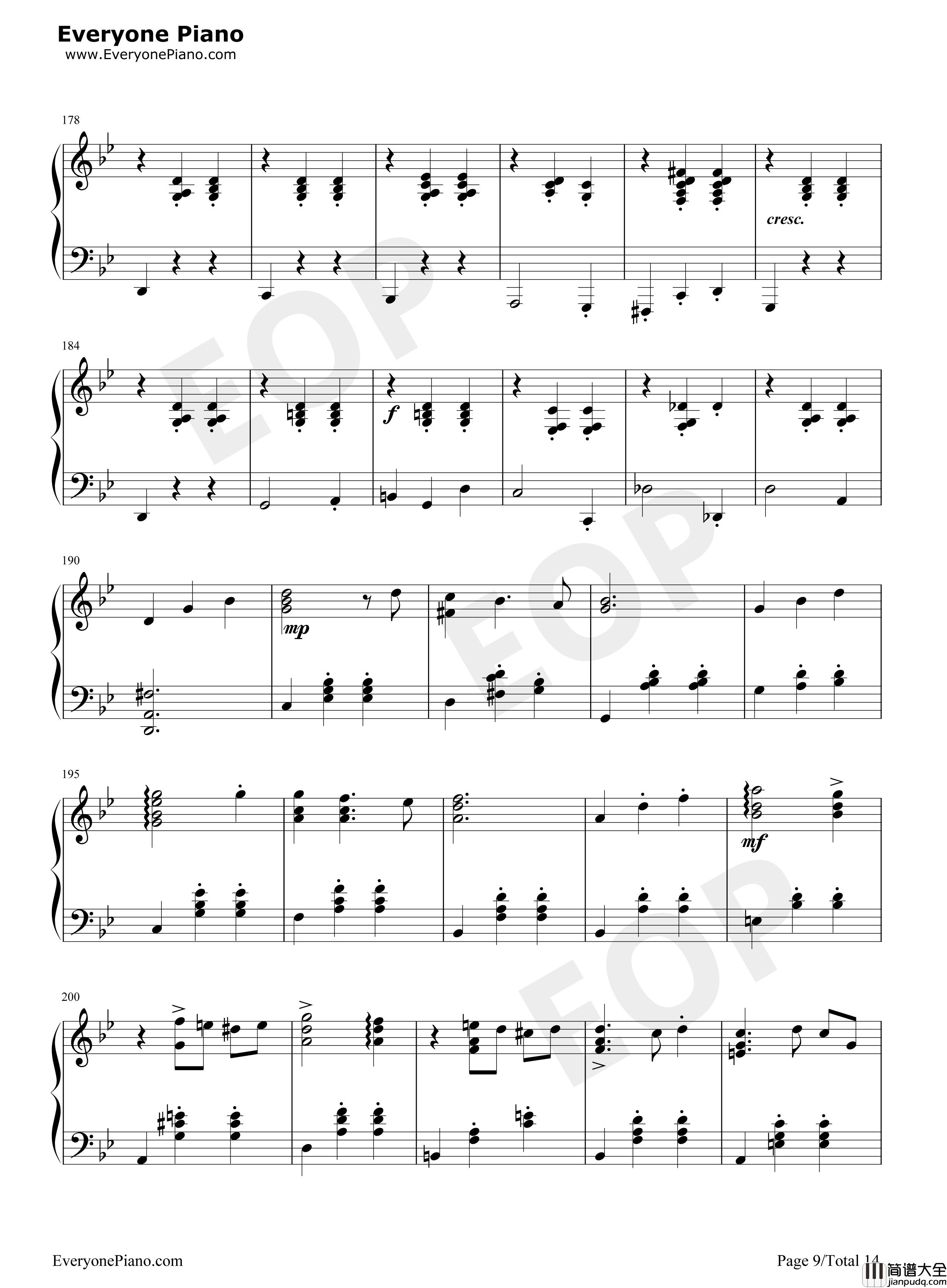 世界の約束钢琴谱_倍赏千惠子