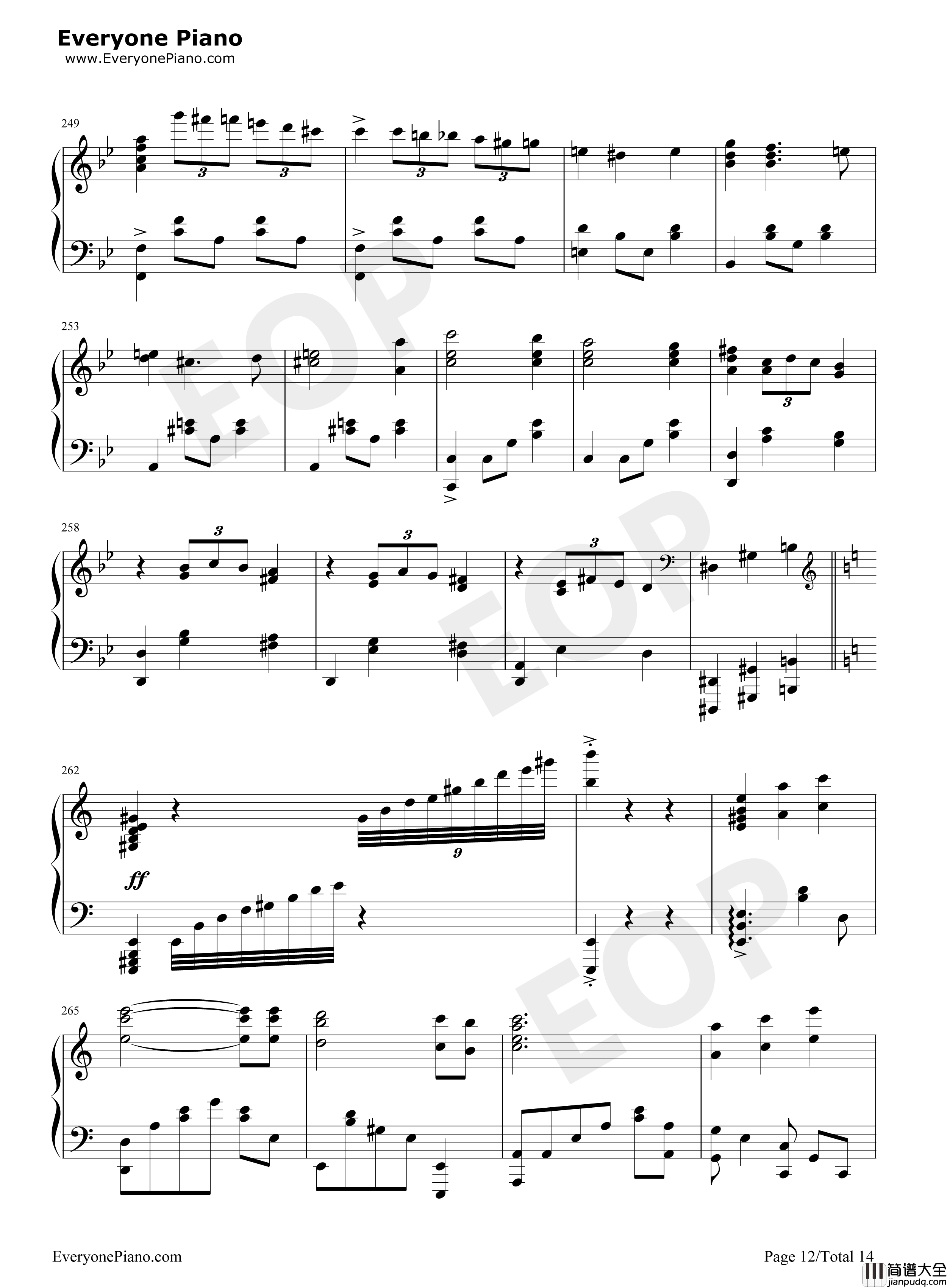 世界の約束钢琴谱_倍赏千惠子