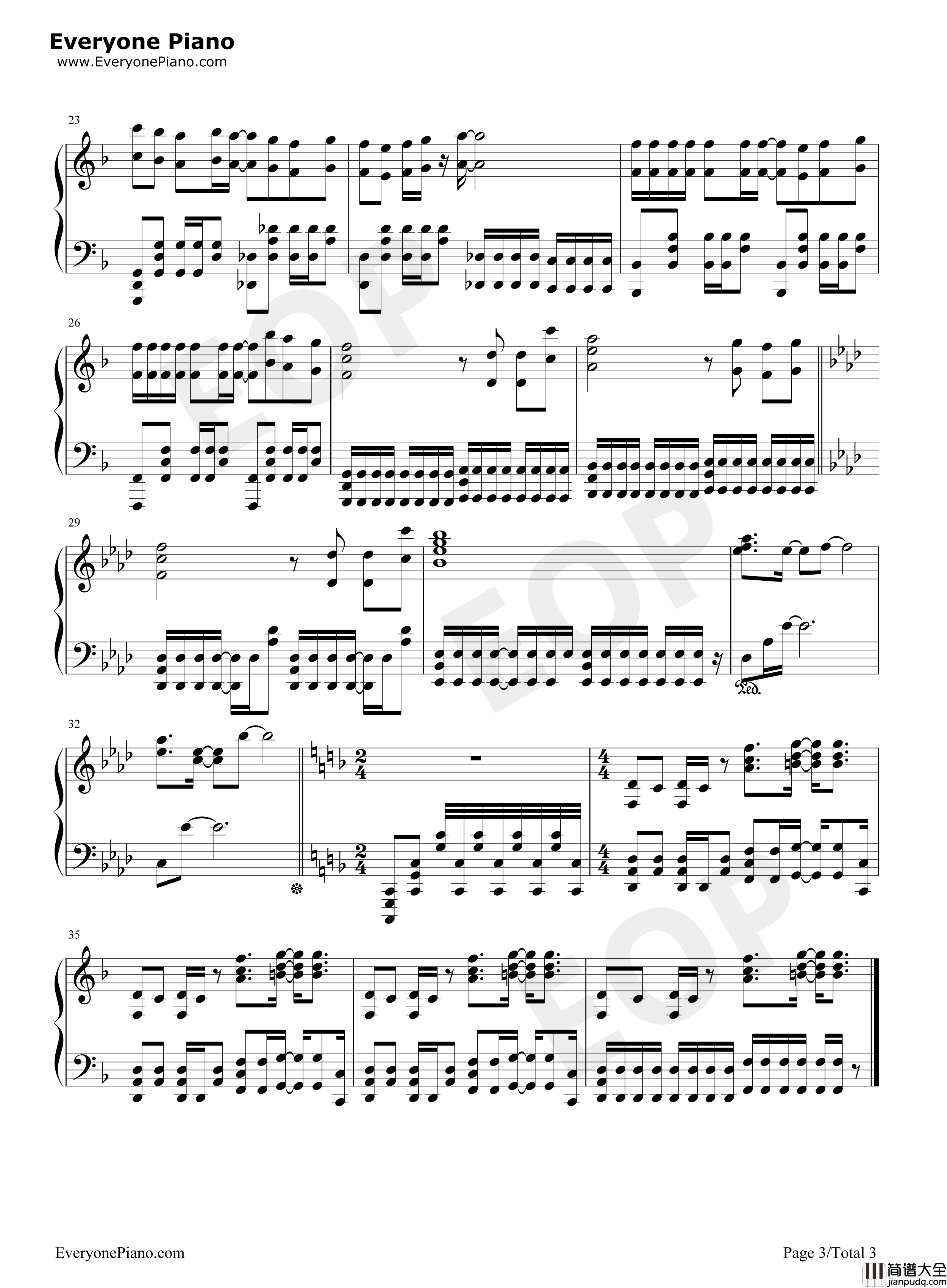 Gravitation钢琴谱_黑崎真音