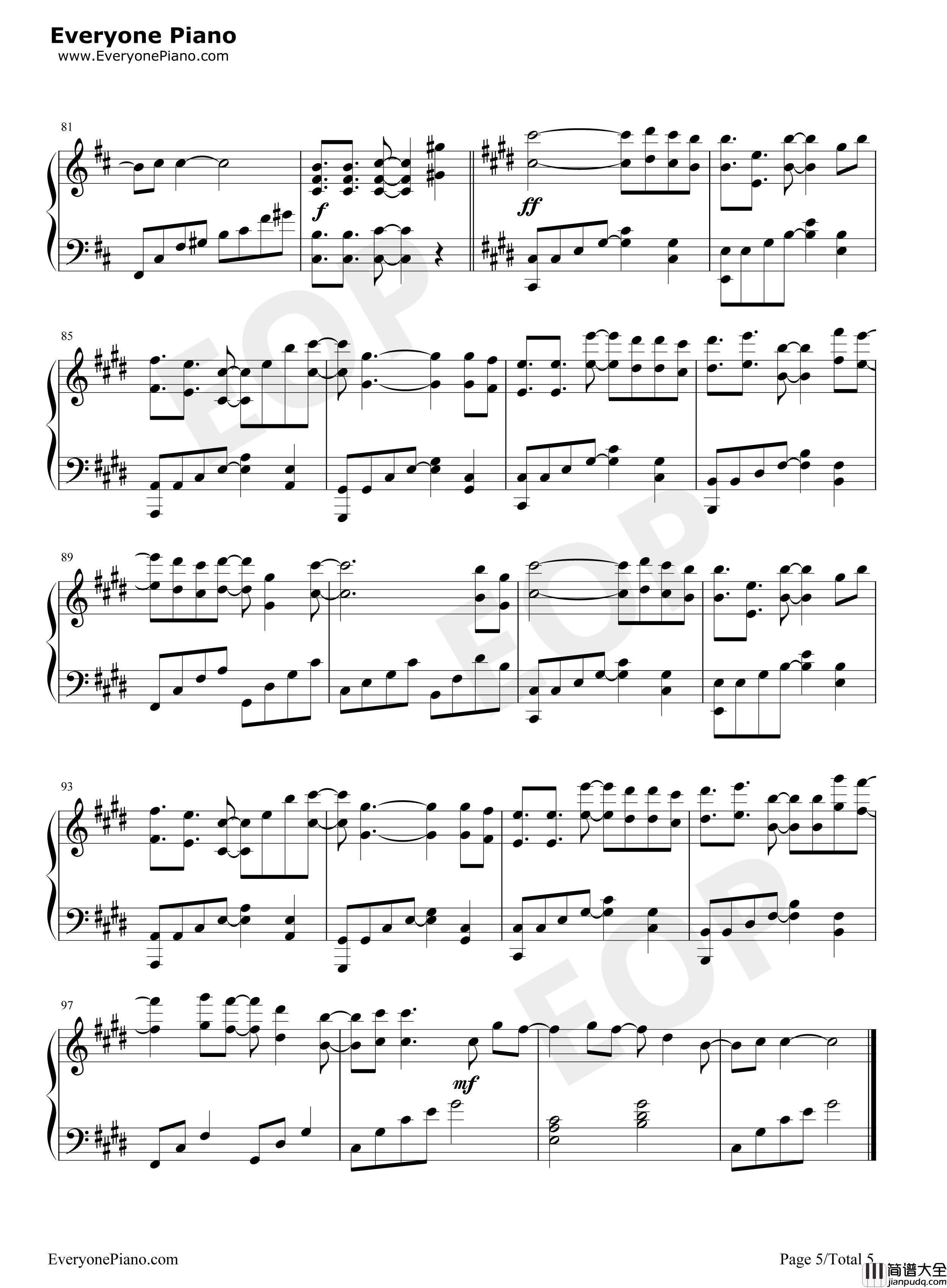 月若流金钢琴谱_阿杰729