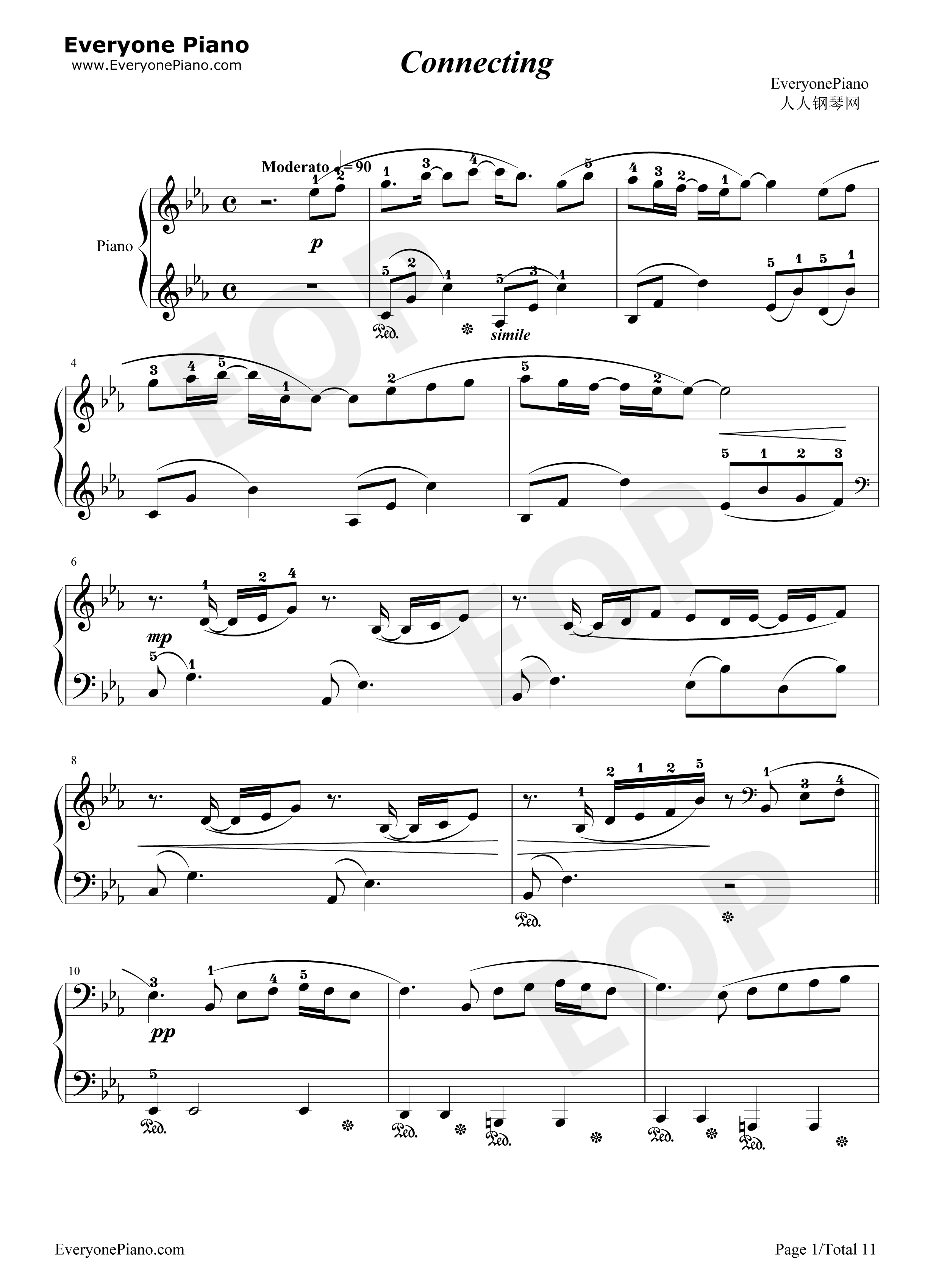 Connecting钢琴谱_初音ミク_鏡音レン