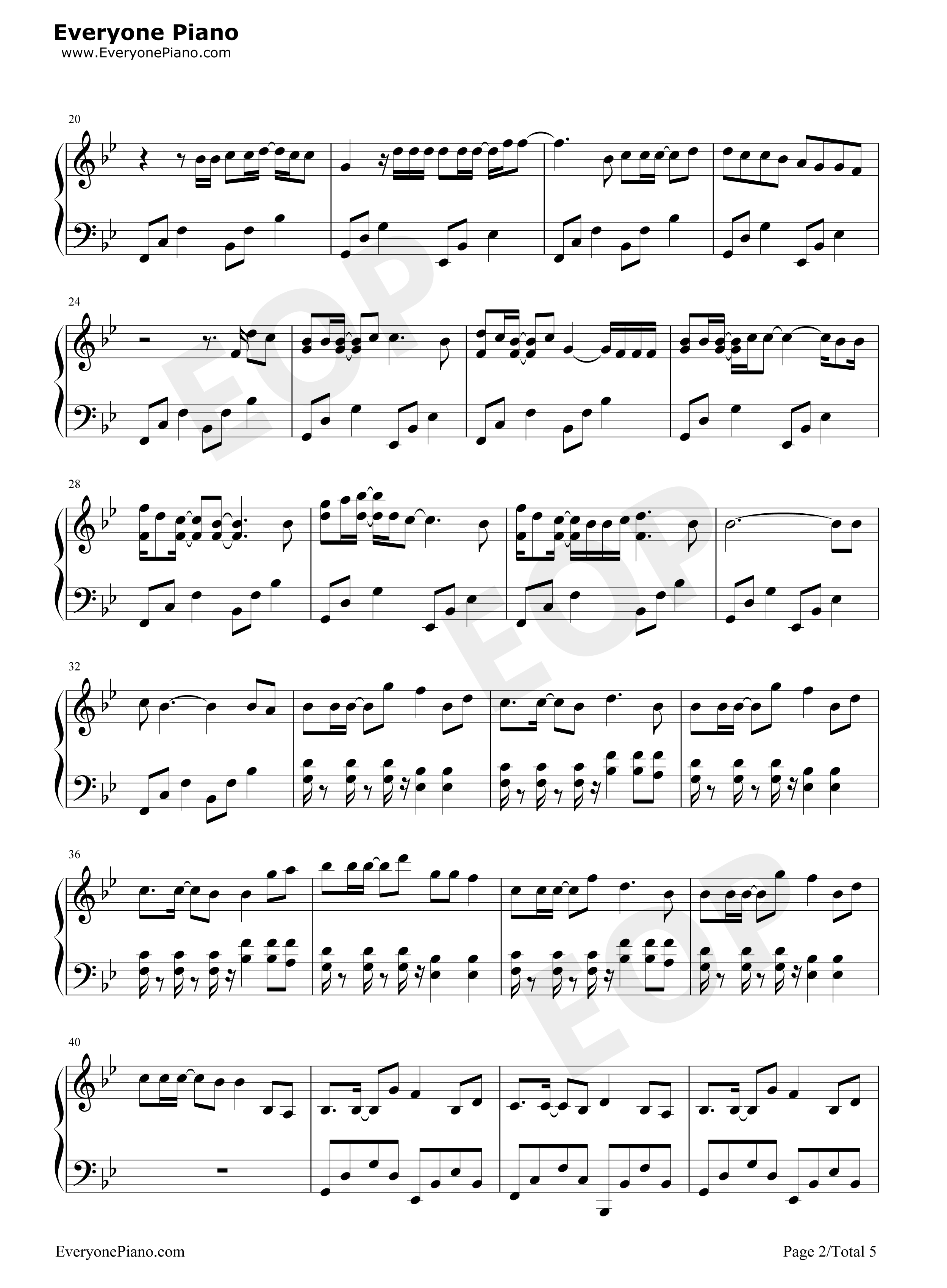 Way_Back_Home钢琴谱_SHAUN