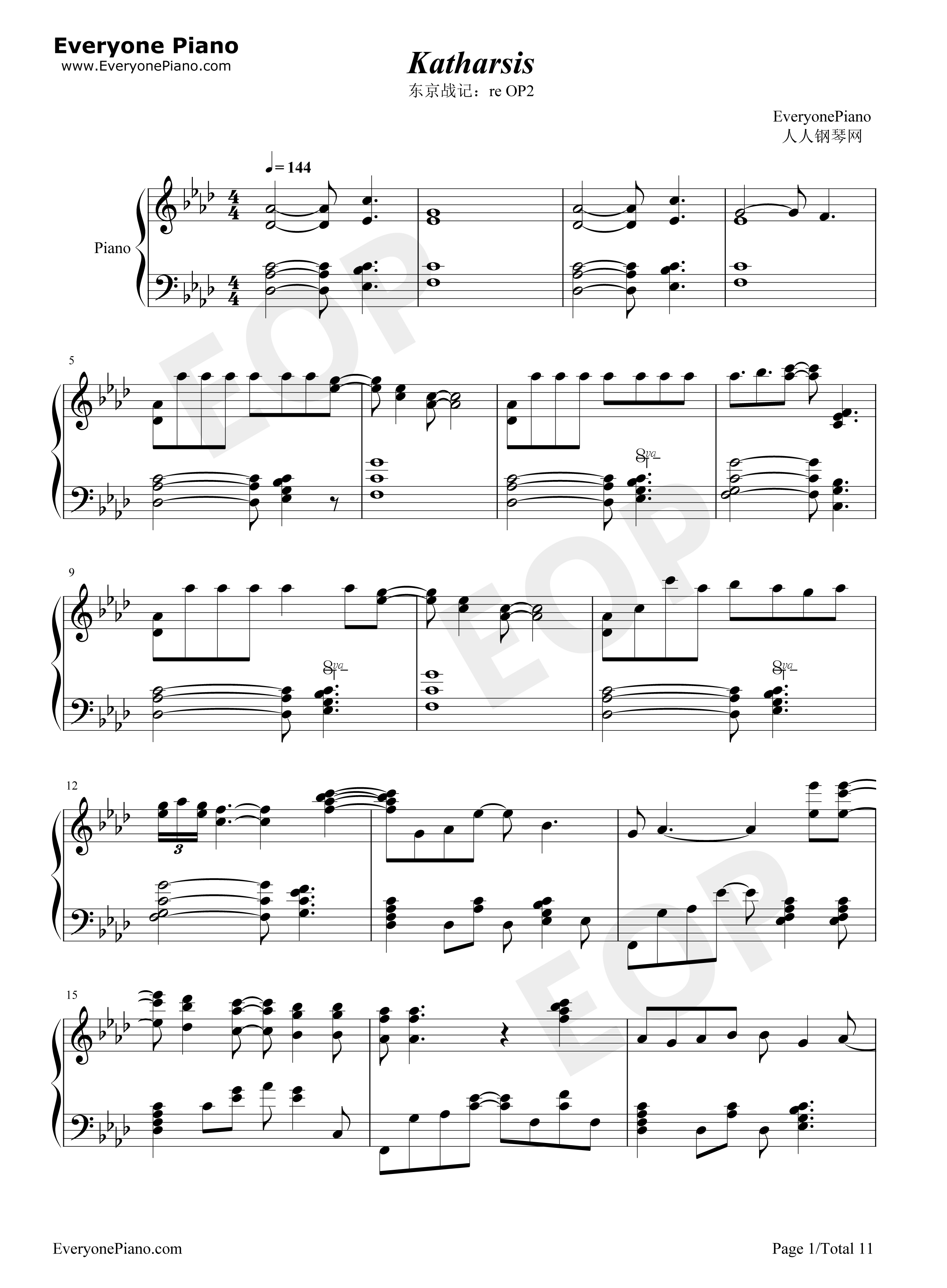 Katharsis钢琴谱_TK_from_凛冽时雨