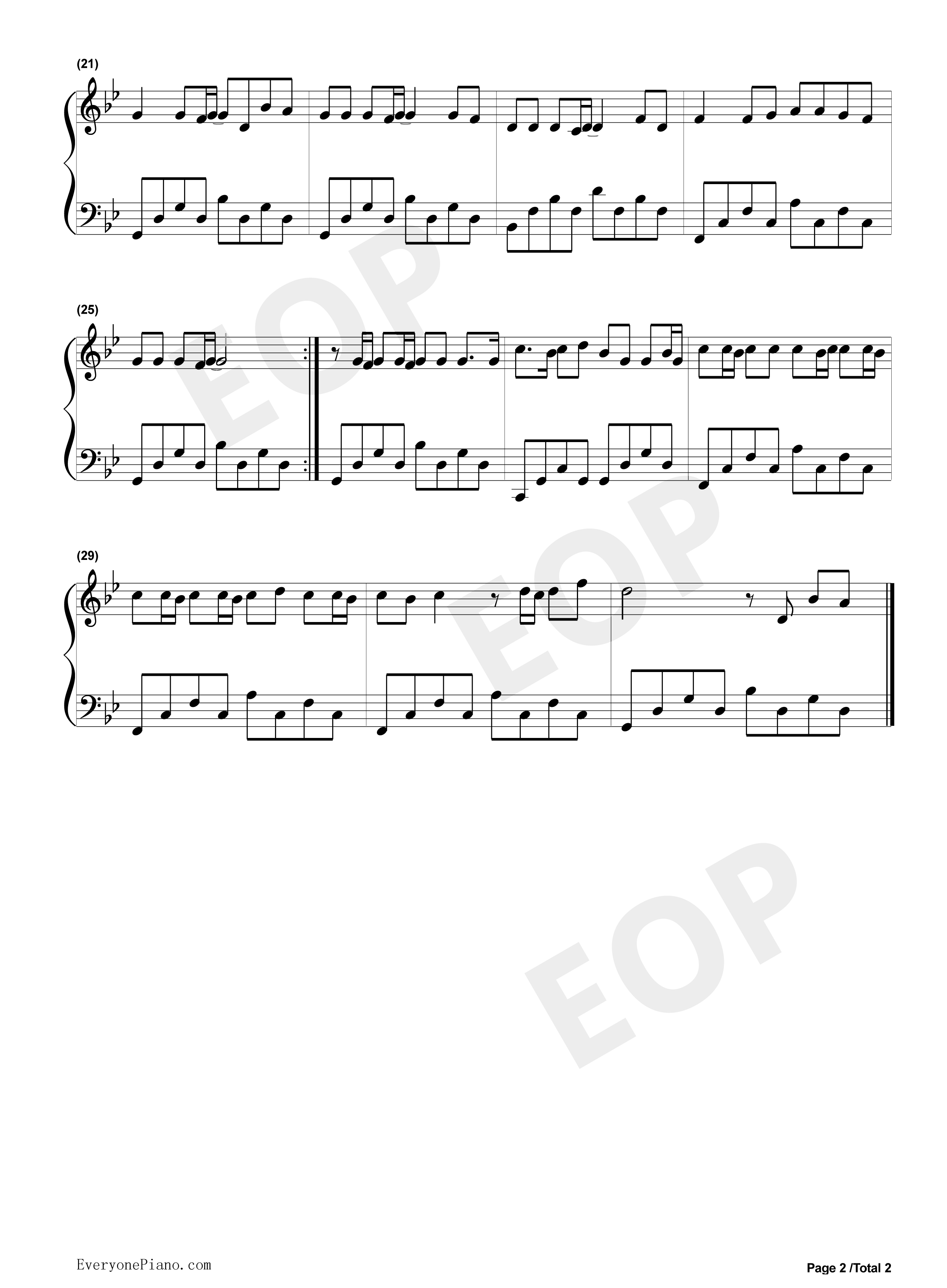 夜之光钢琴谱_花姐