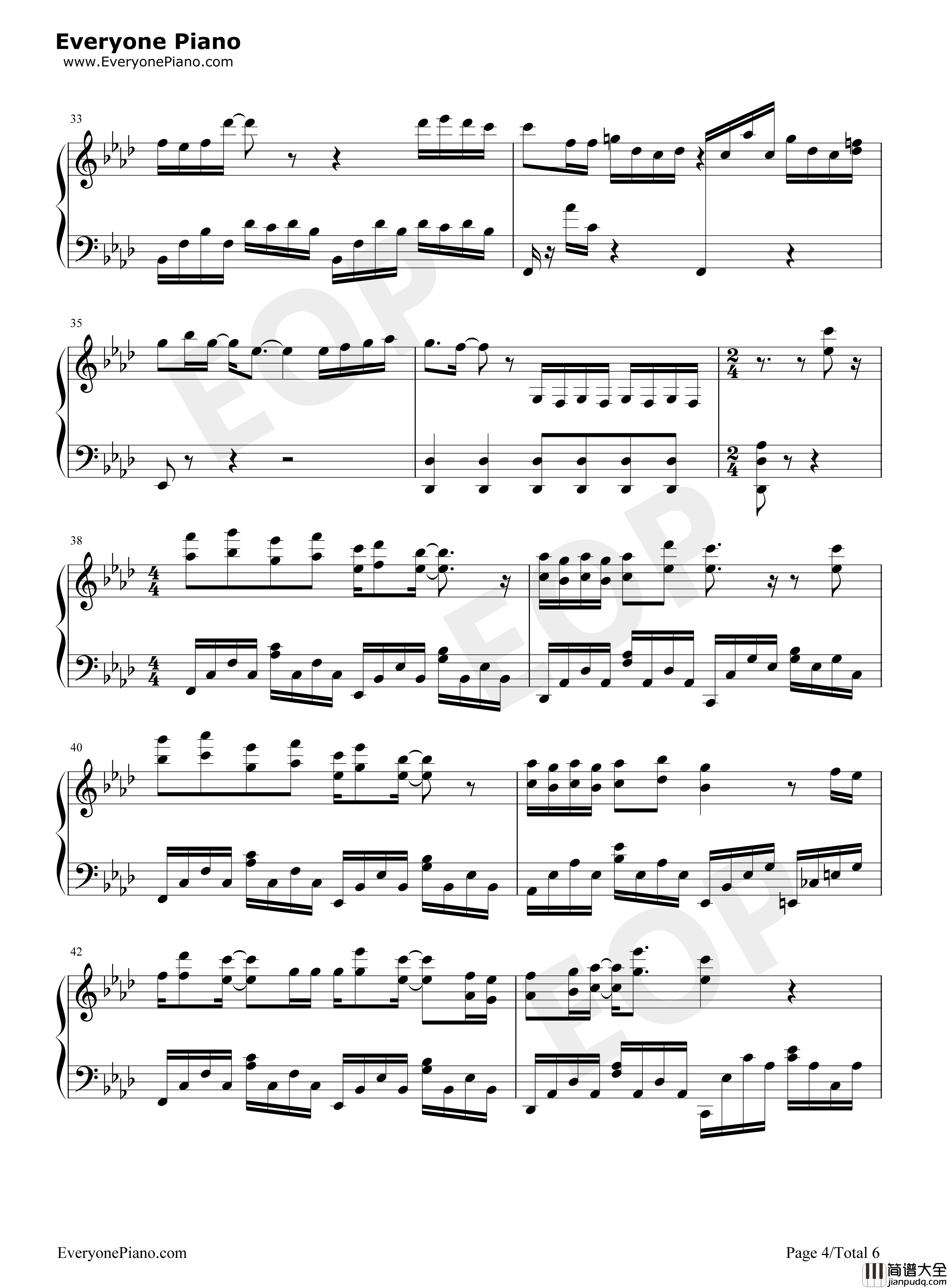 狐狸钢琴谱_薛之谦