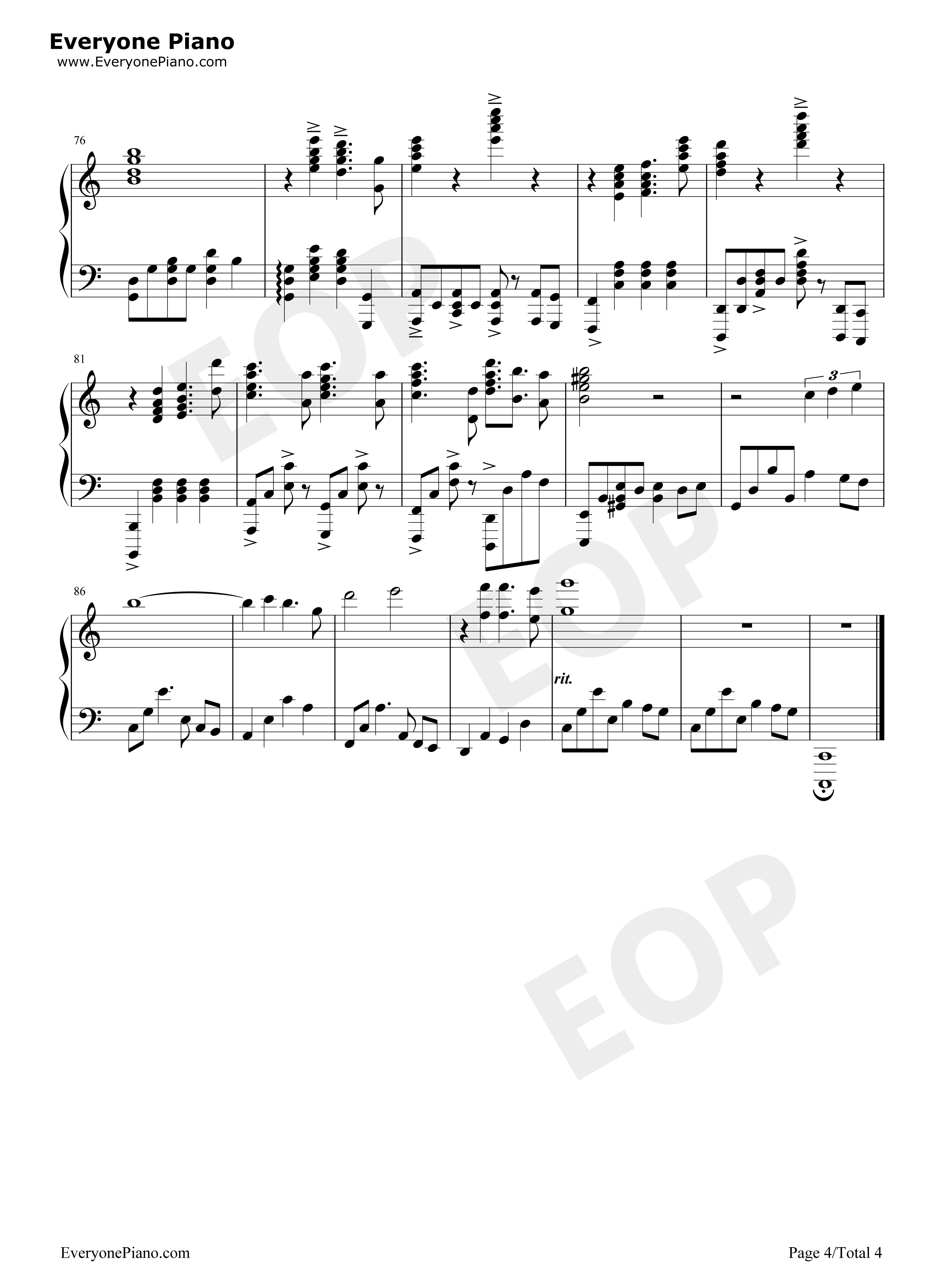 Somewhere_In_Time钢琴谱_马克西姆