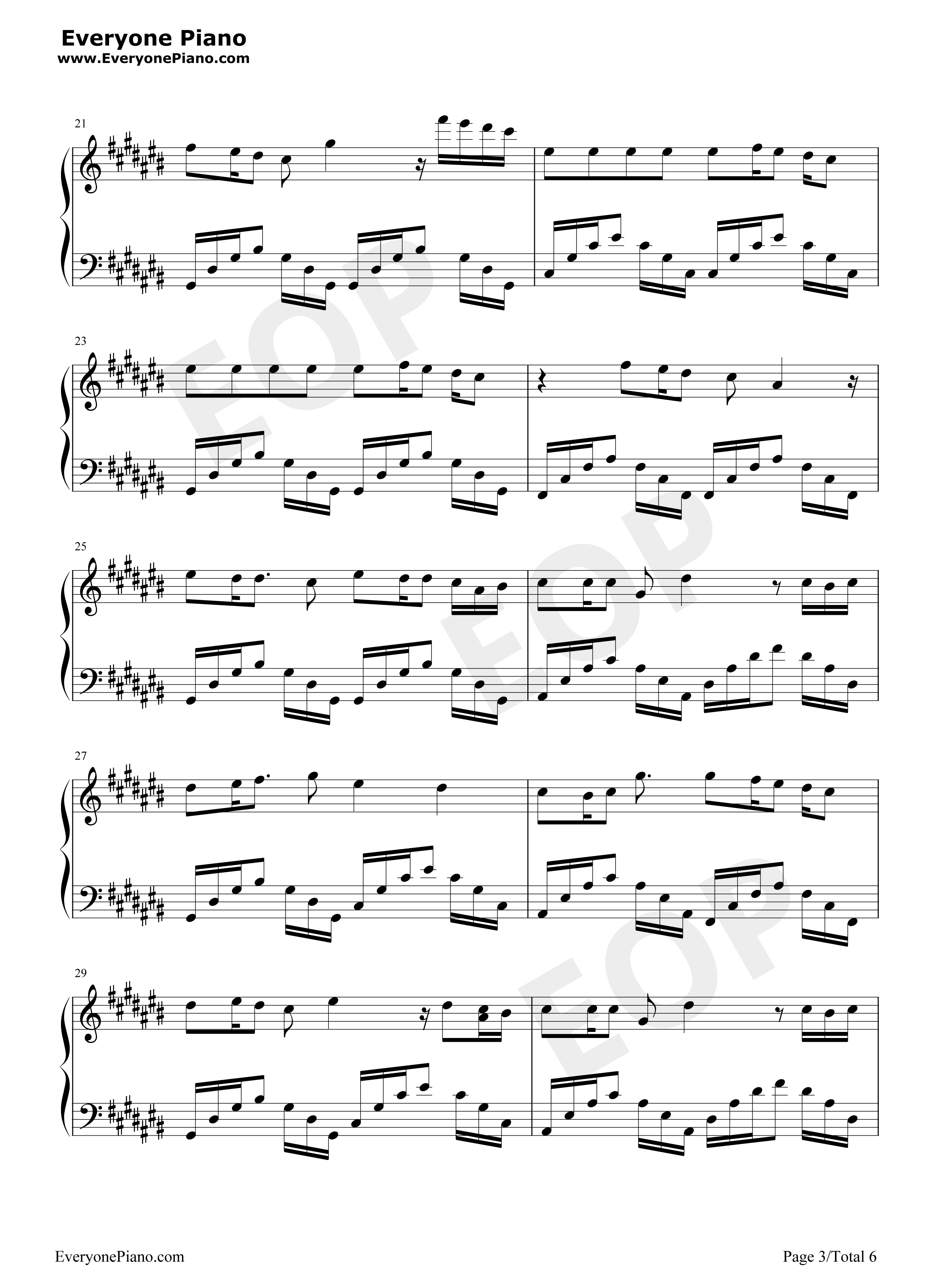 勇敢爱钢琴谱_Mi2