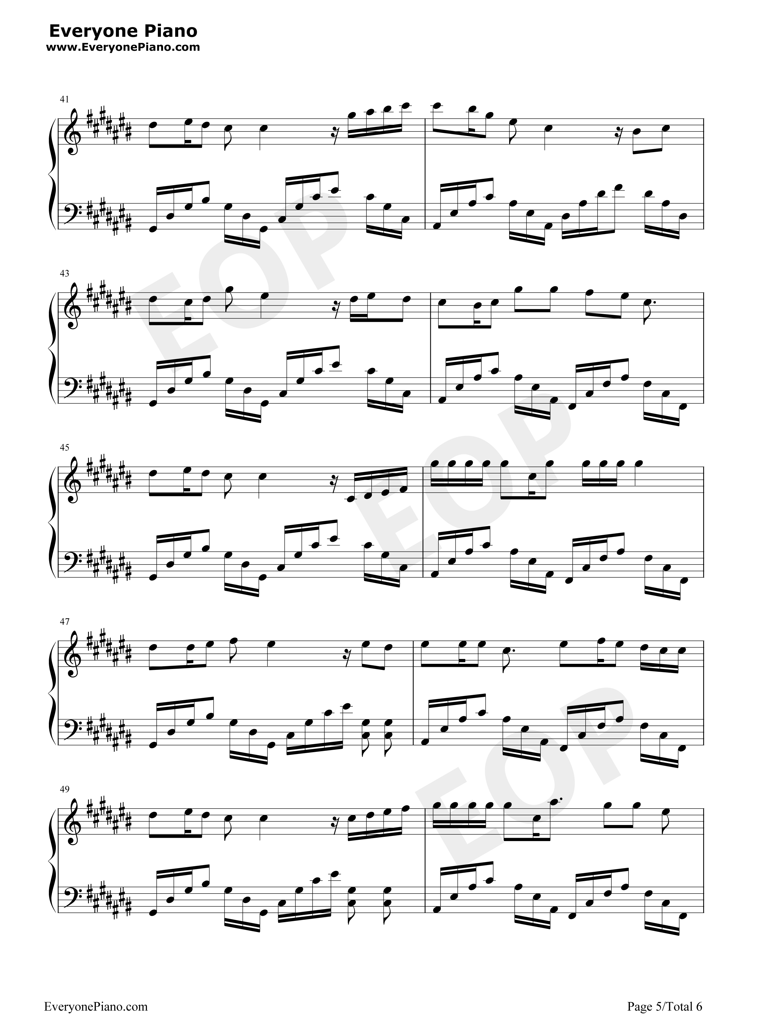 勇敢爱钢琴谱_Mi2