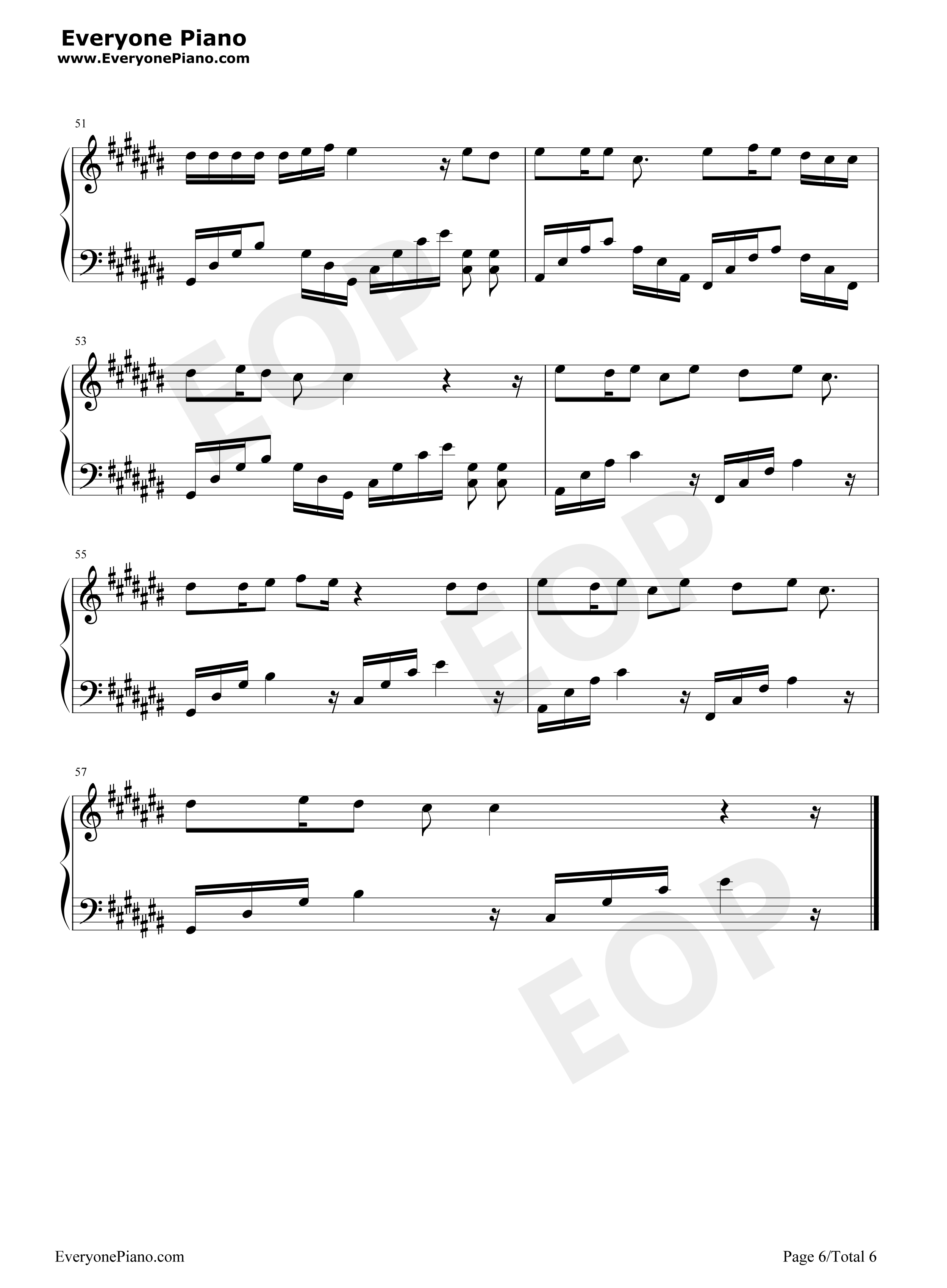 勇敢爱钢琴谱_Mi2