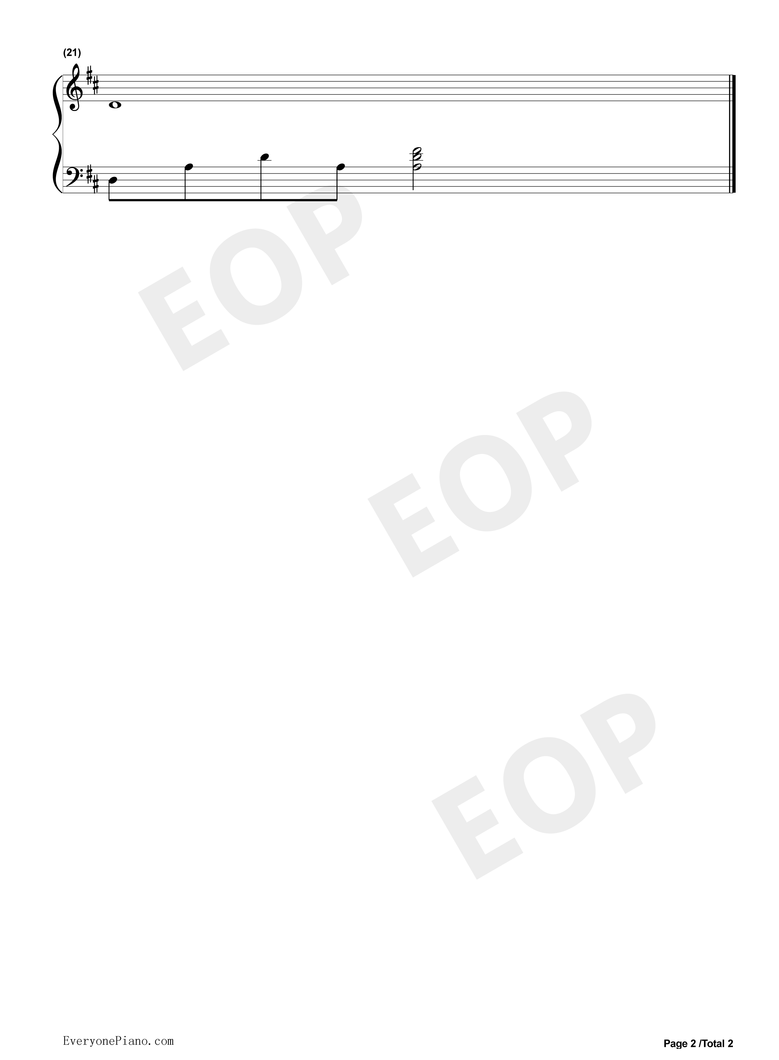 遥远的你钢琴谱_221小伙伴