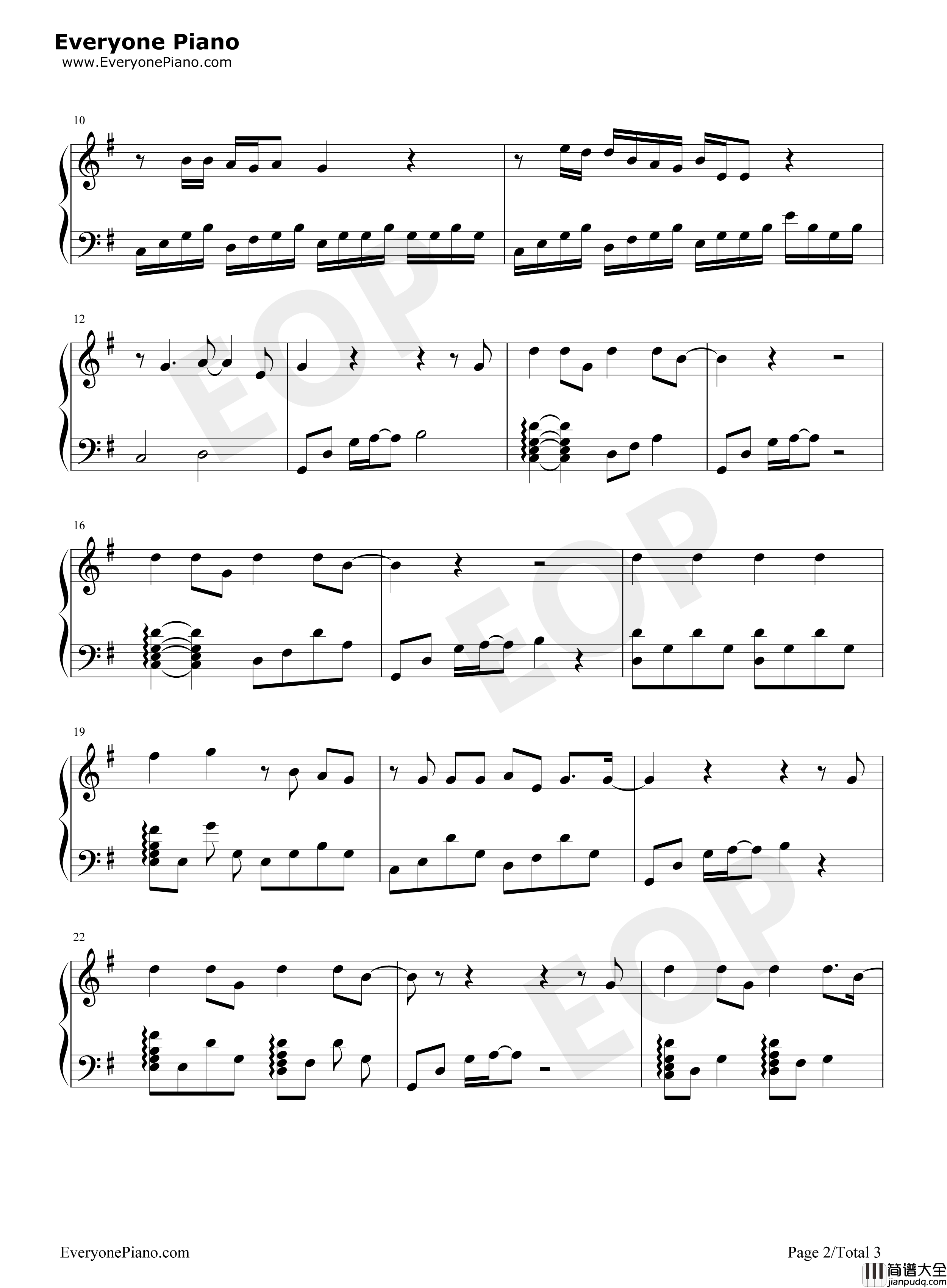 谁钢琴谱_廖俊涛