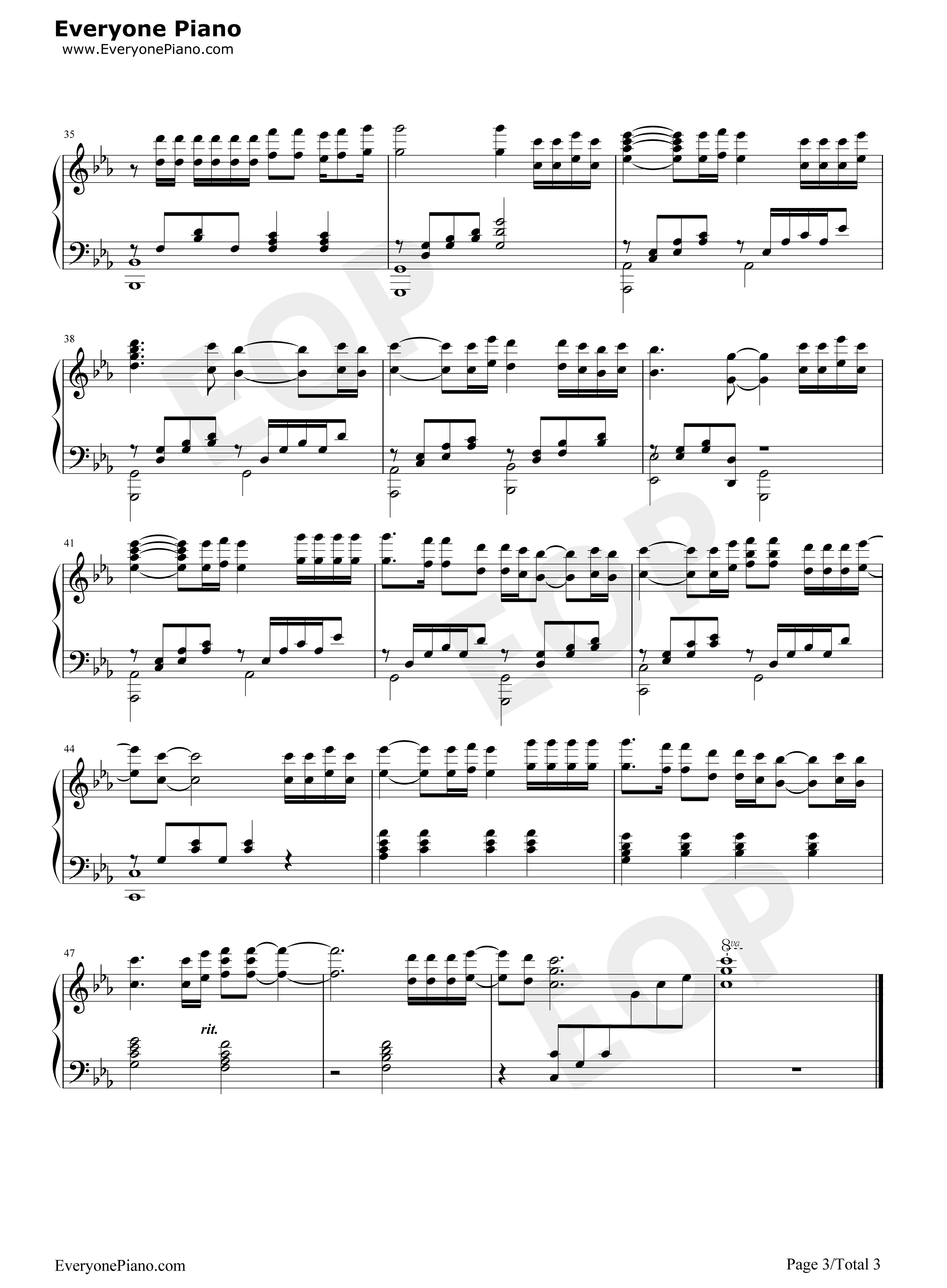 回心转意钢琴谱_黑龙