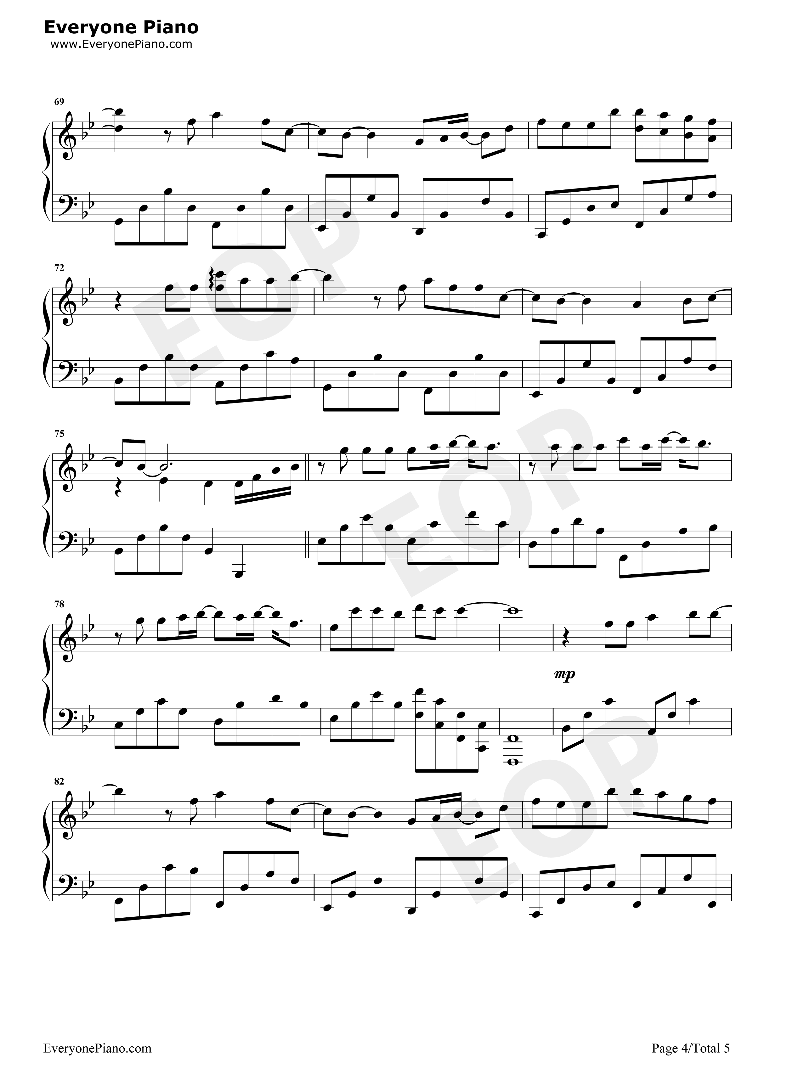 一个人的风景钢琴谱_牛奶咖啡