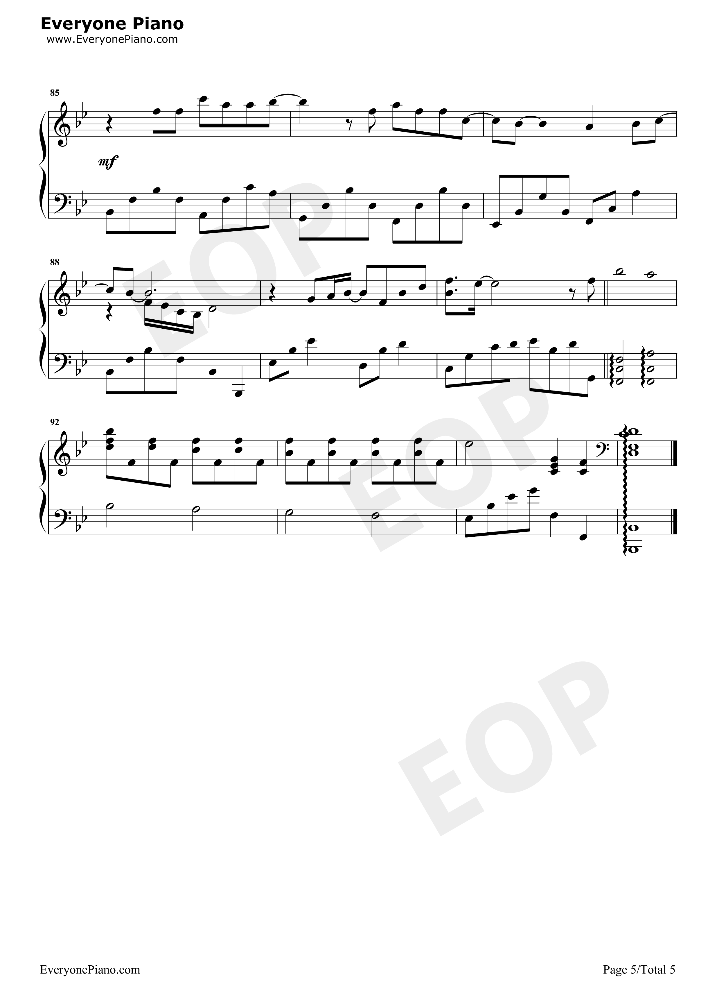 一个人的风景钢琴谱_牛奶咖啡