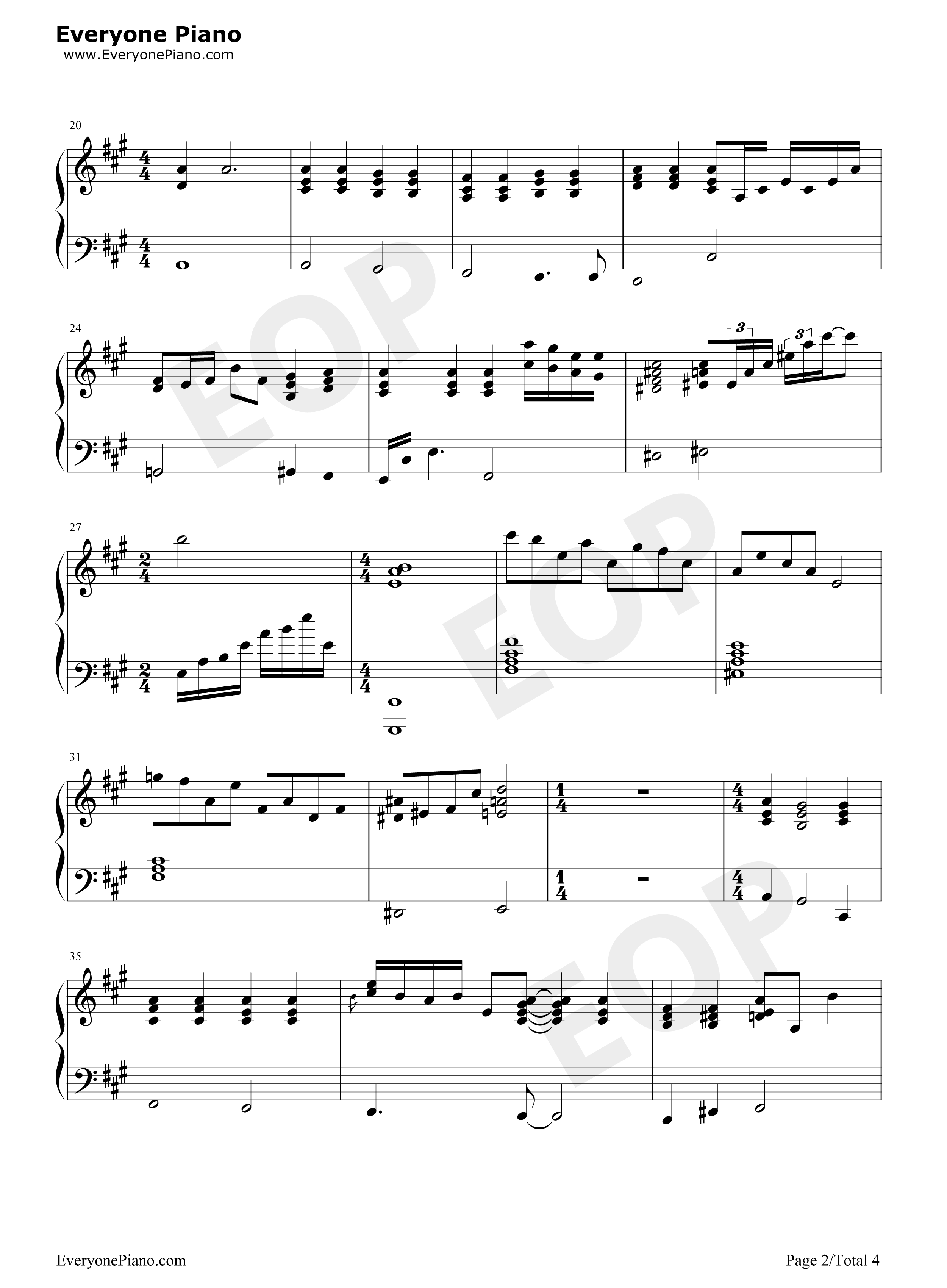 不必在乎我是谁钢琴谱_张浩泽