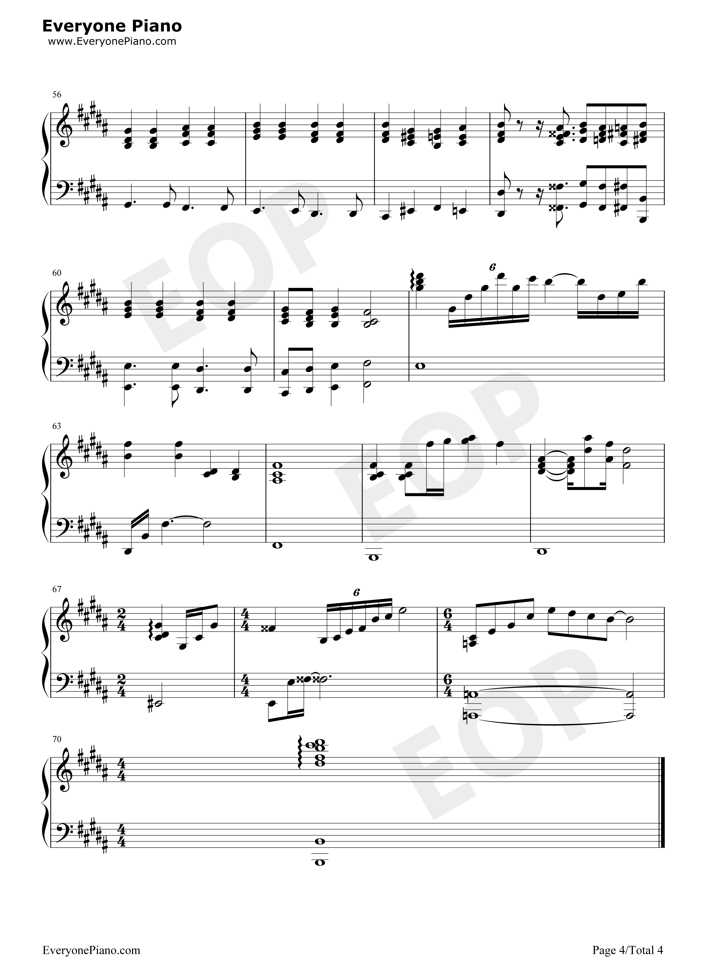 不必在乎我是谁钢琴谱_张浩泽