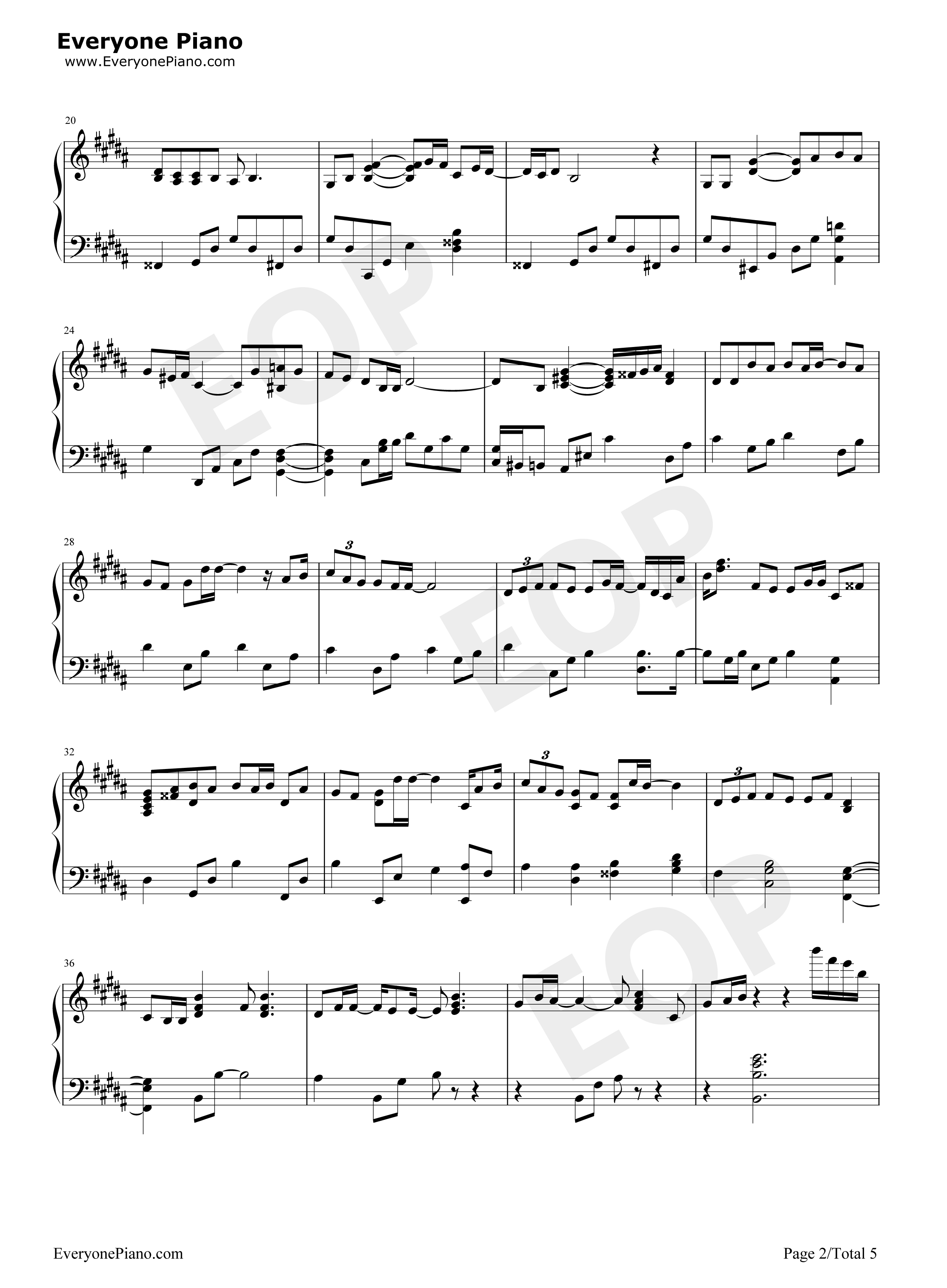 雪の華钢琴谱_中岛美嘉