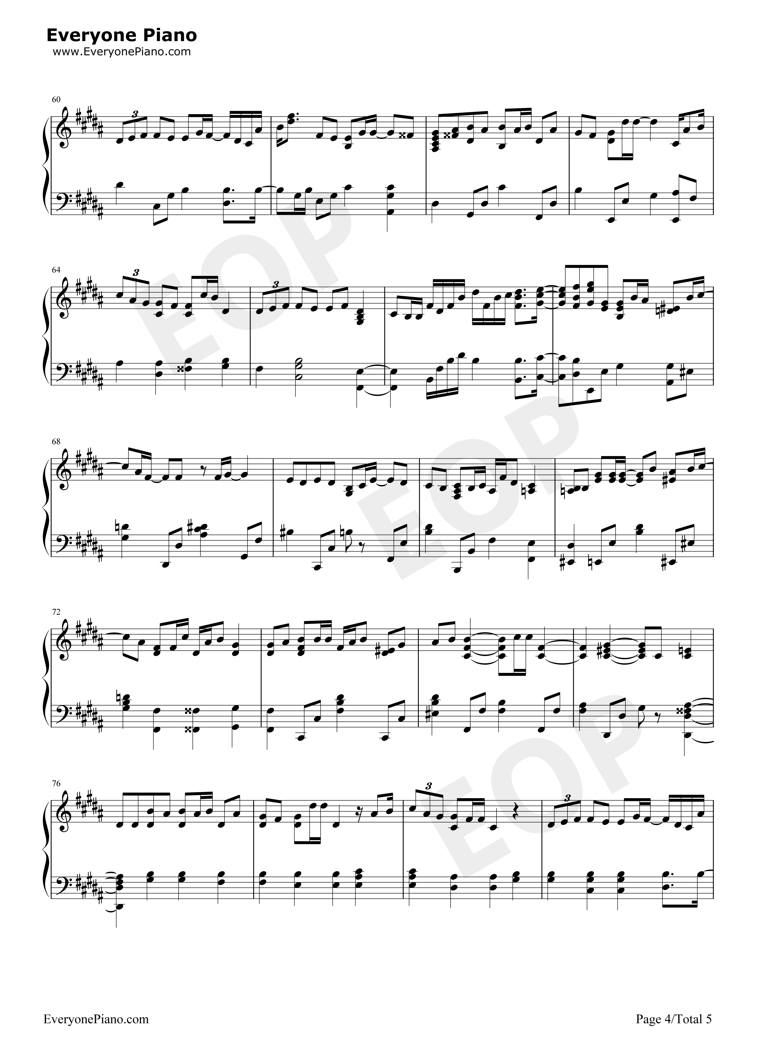 雪の華钢琴谱_中岛美嘉