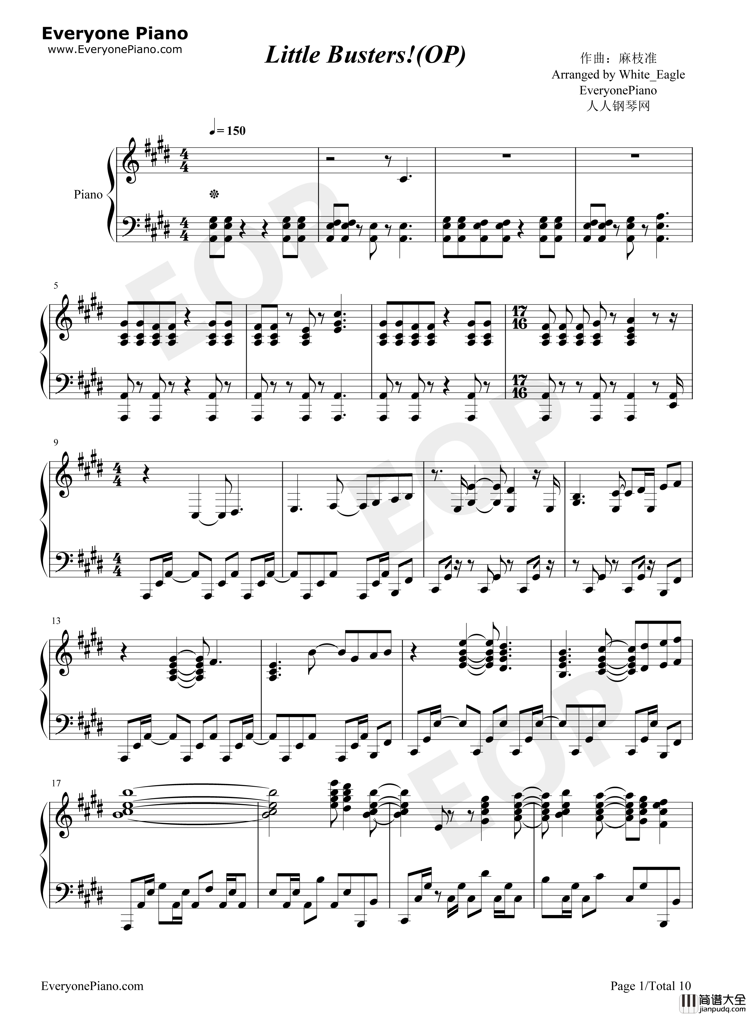 Little_Busters钢琴谱_Rita