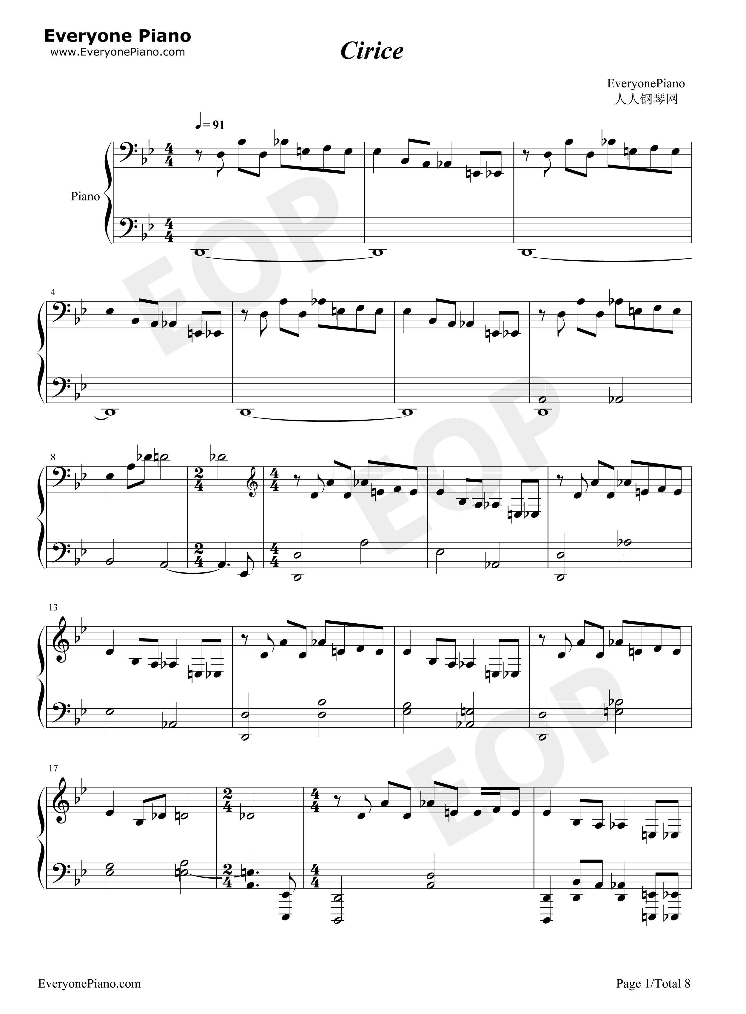 Cirice钢琴谱_Ghost
