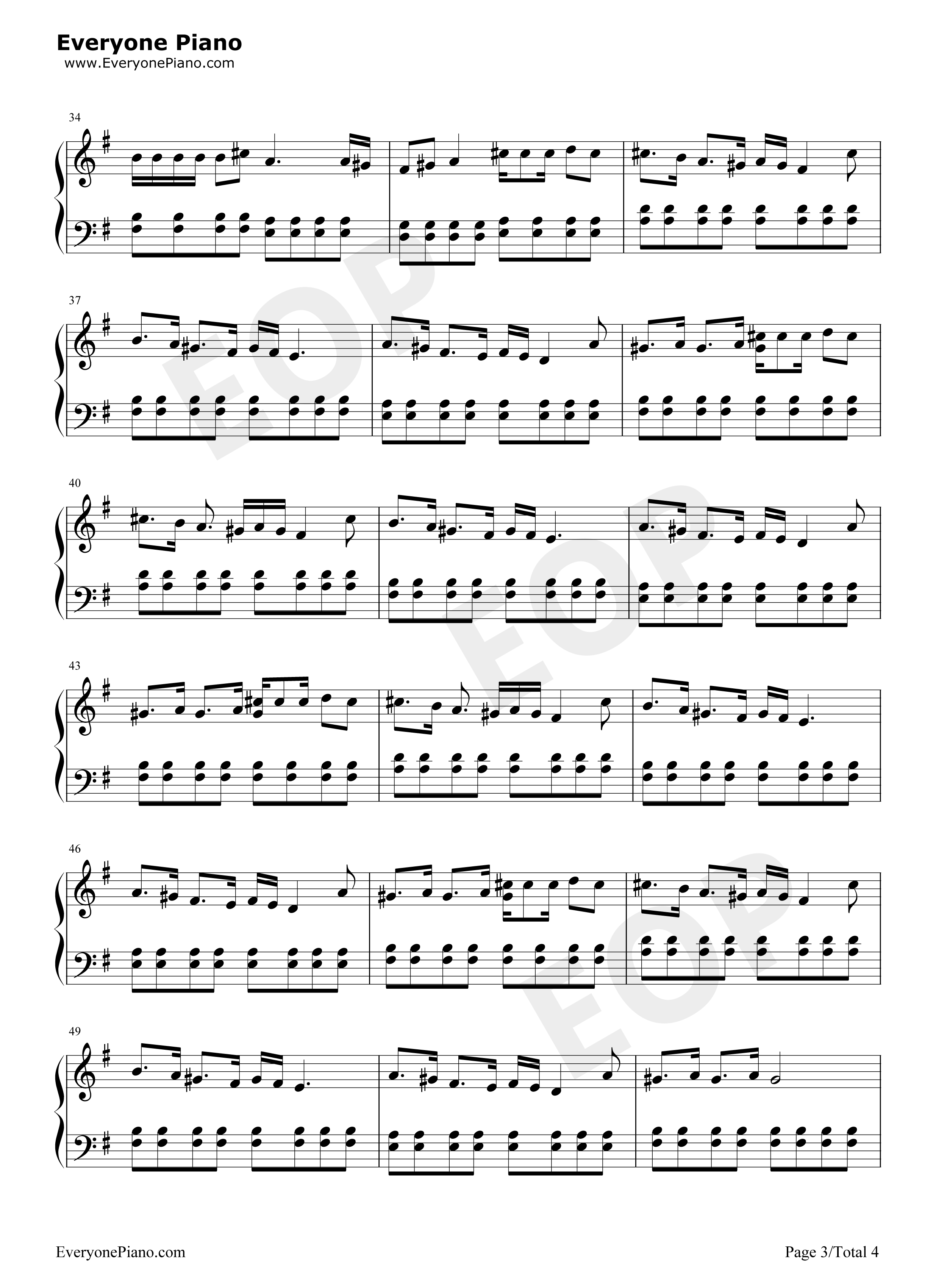 烦恼歌钢琴谱_张学友