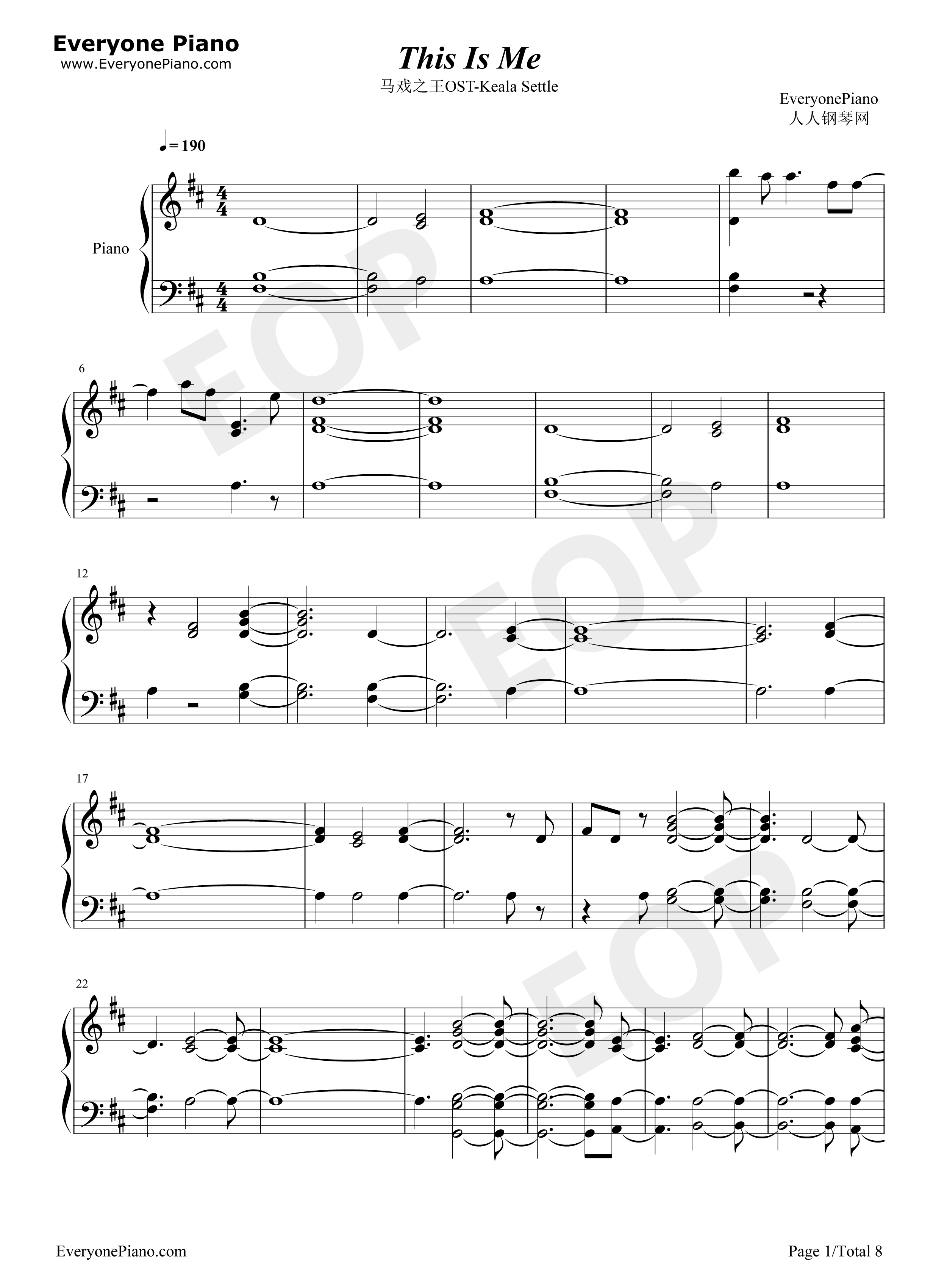 This_Is_Me钢琴谱_Keala_Settle