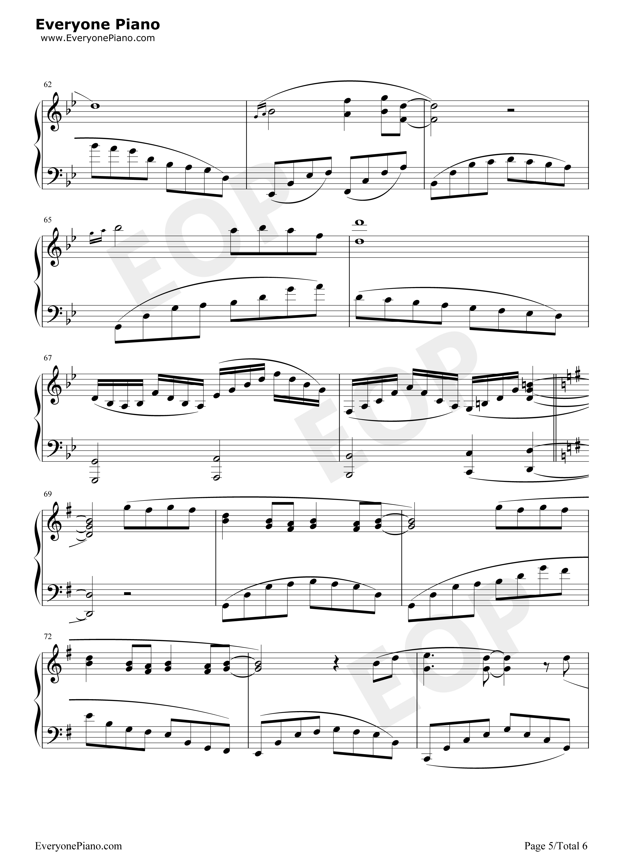 忘记时间钢琴谱_胡歌