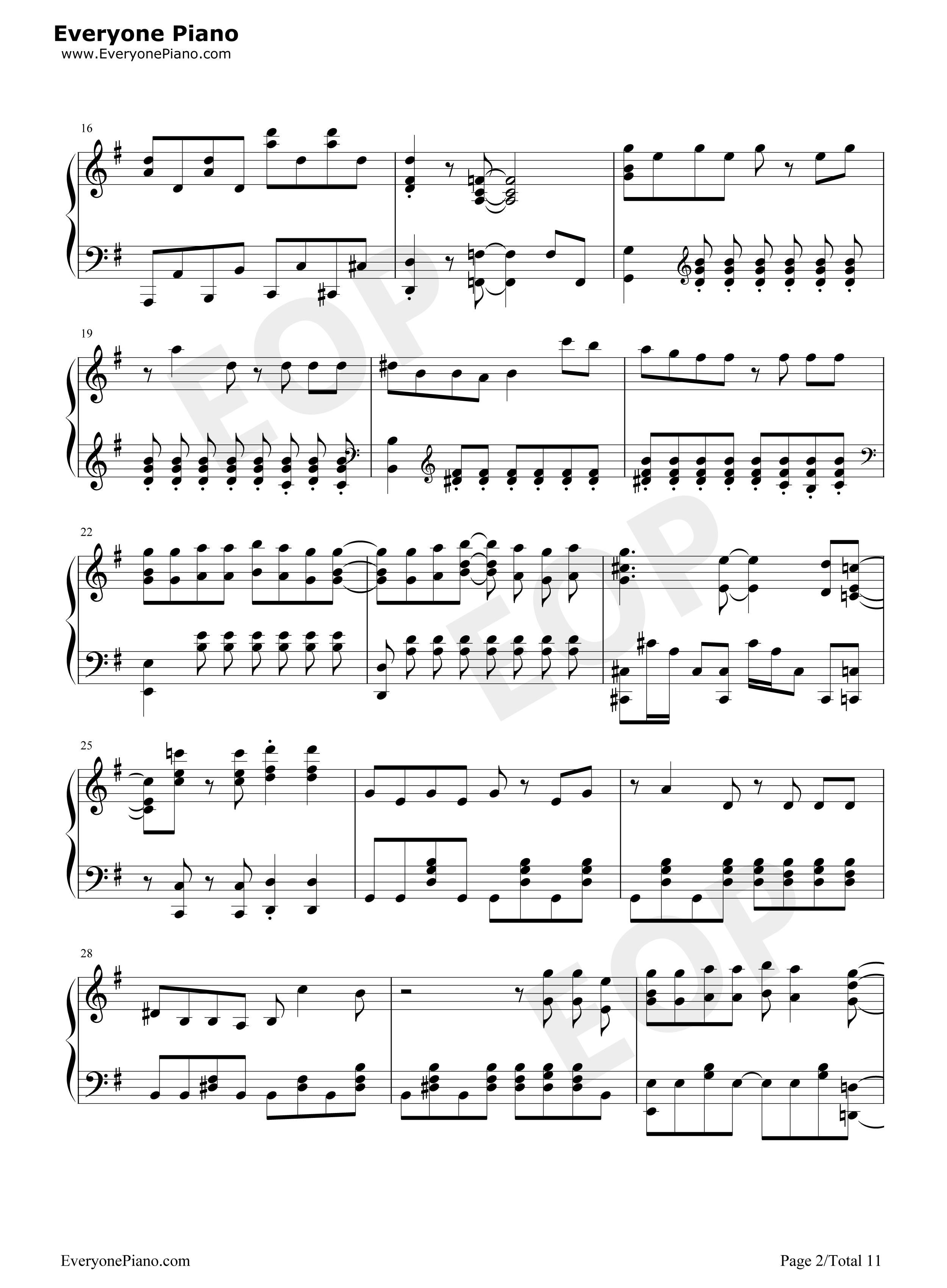 BABY钢琴谱_甜蜜子弹