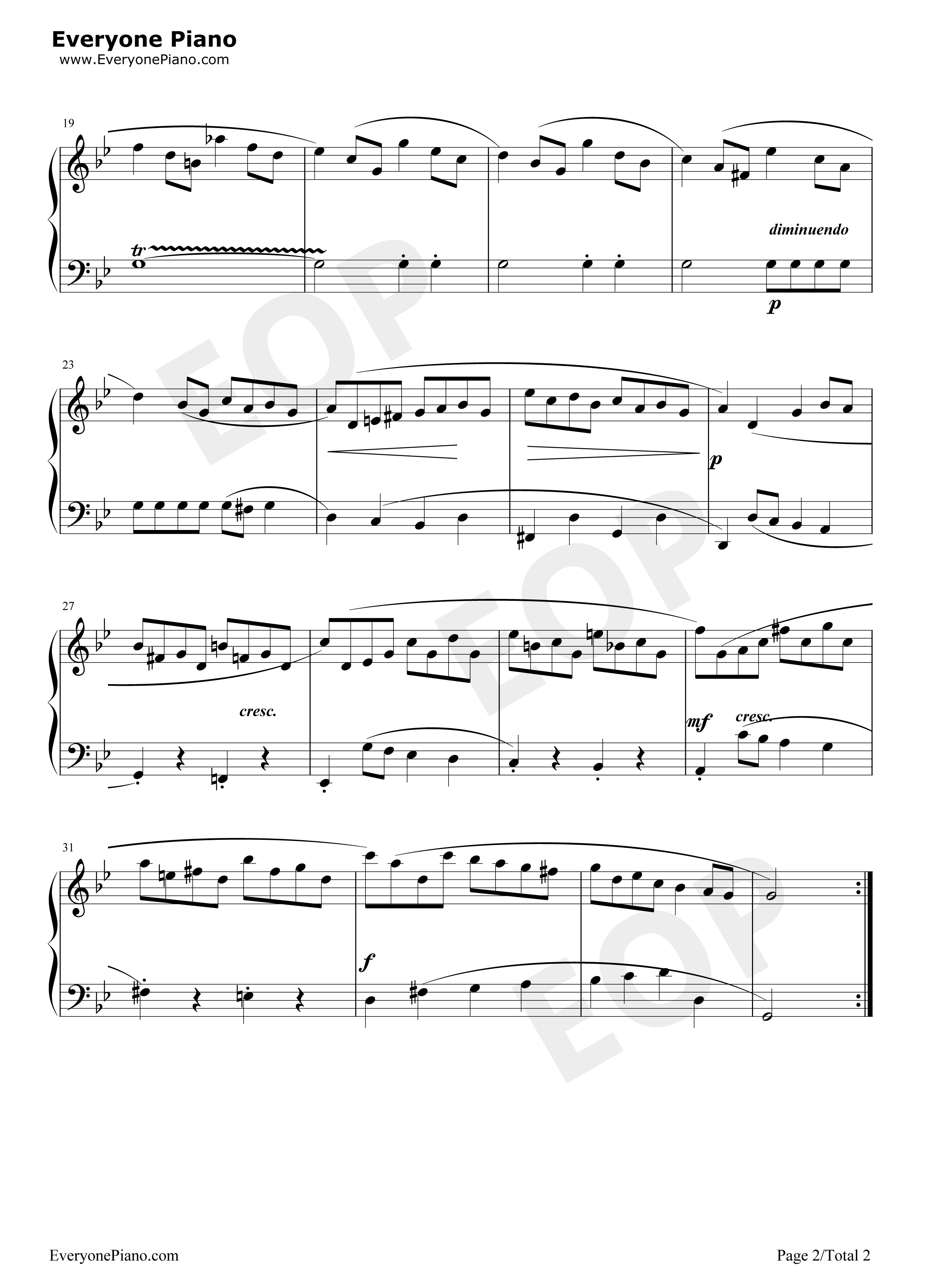 加伏特舞曲_20钢琴谱_巴赫