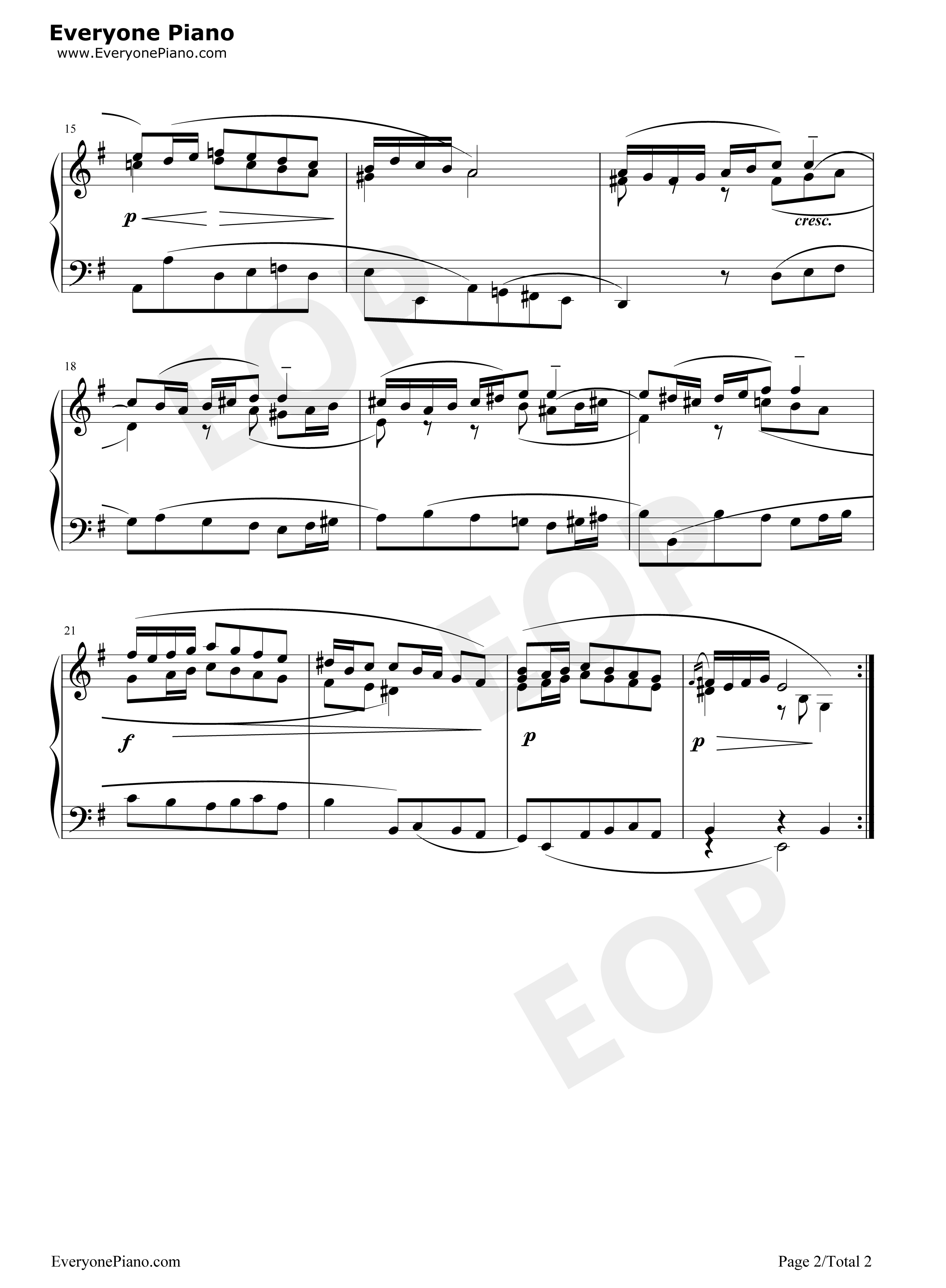 萨拉班德舞曲_26钢琴谱_巴赫