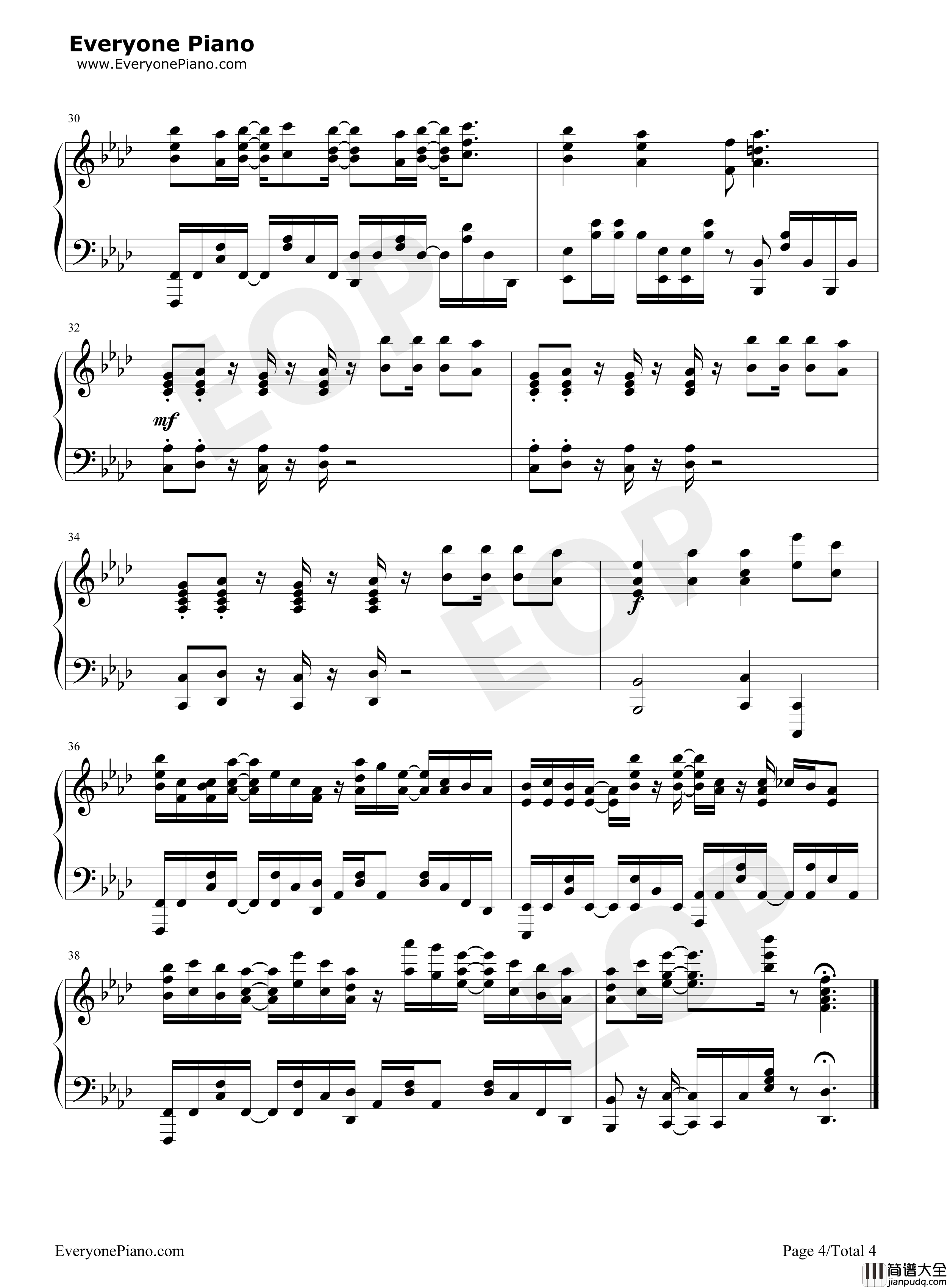 メモセピア钢琴谱_sajou_no_hana