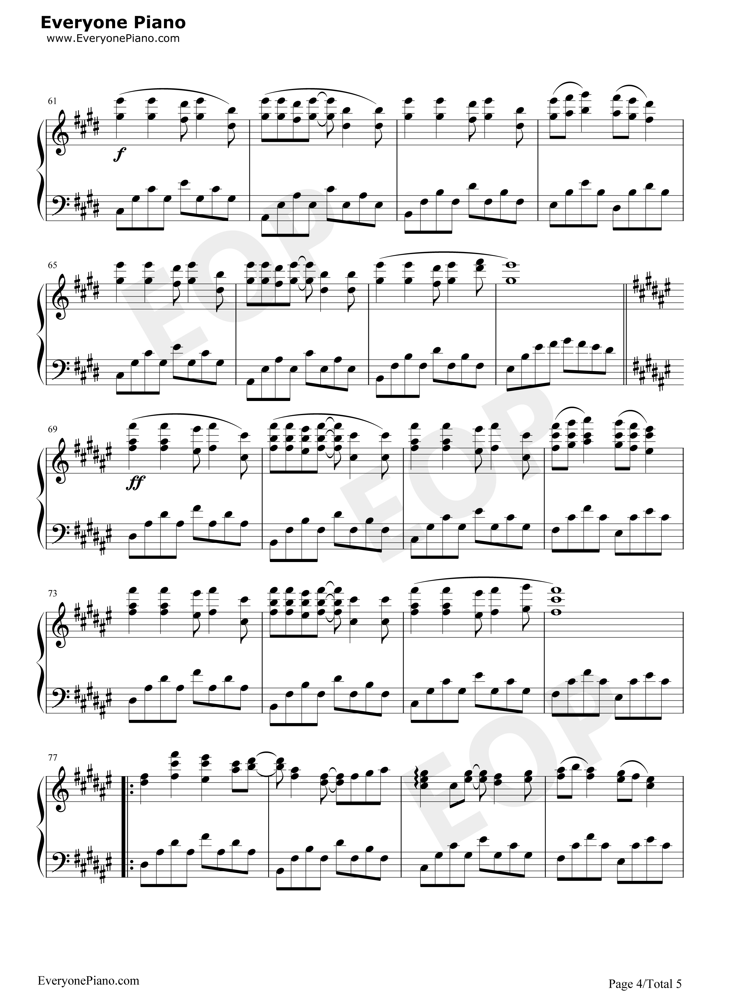 明日には消えてゆく钢琴谱_初音未来