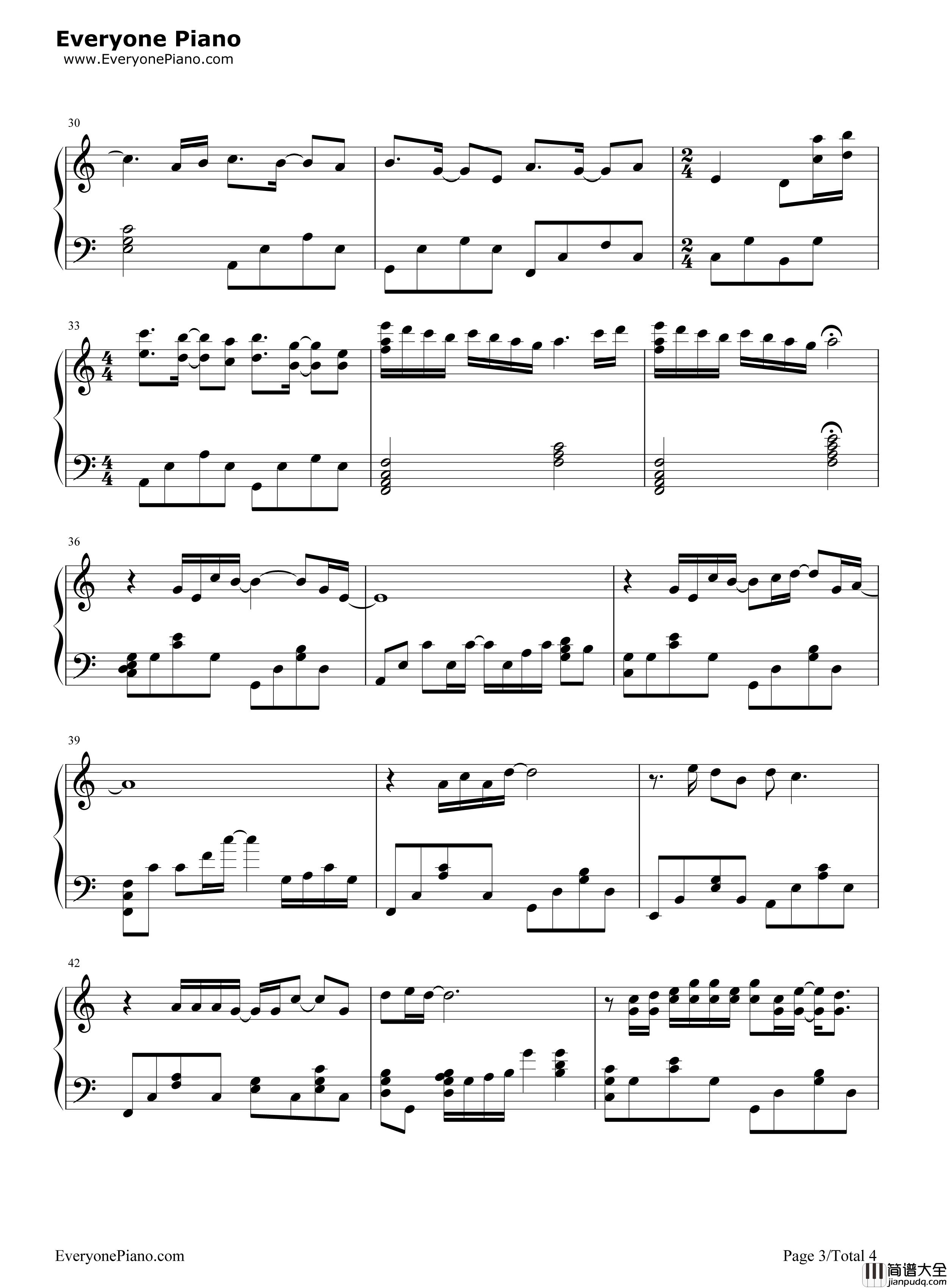 不让我的眼泪陪我过夜钢琴谱_齐秦