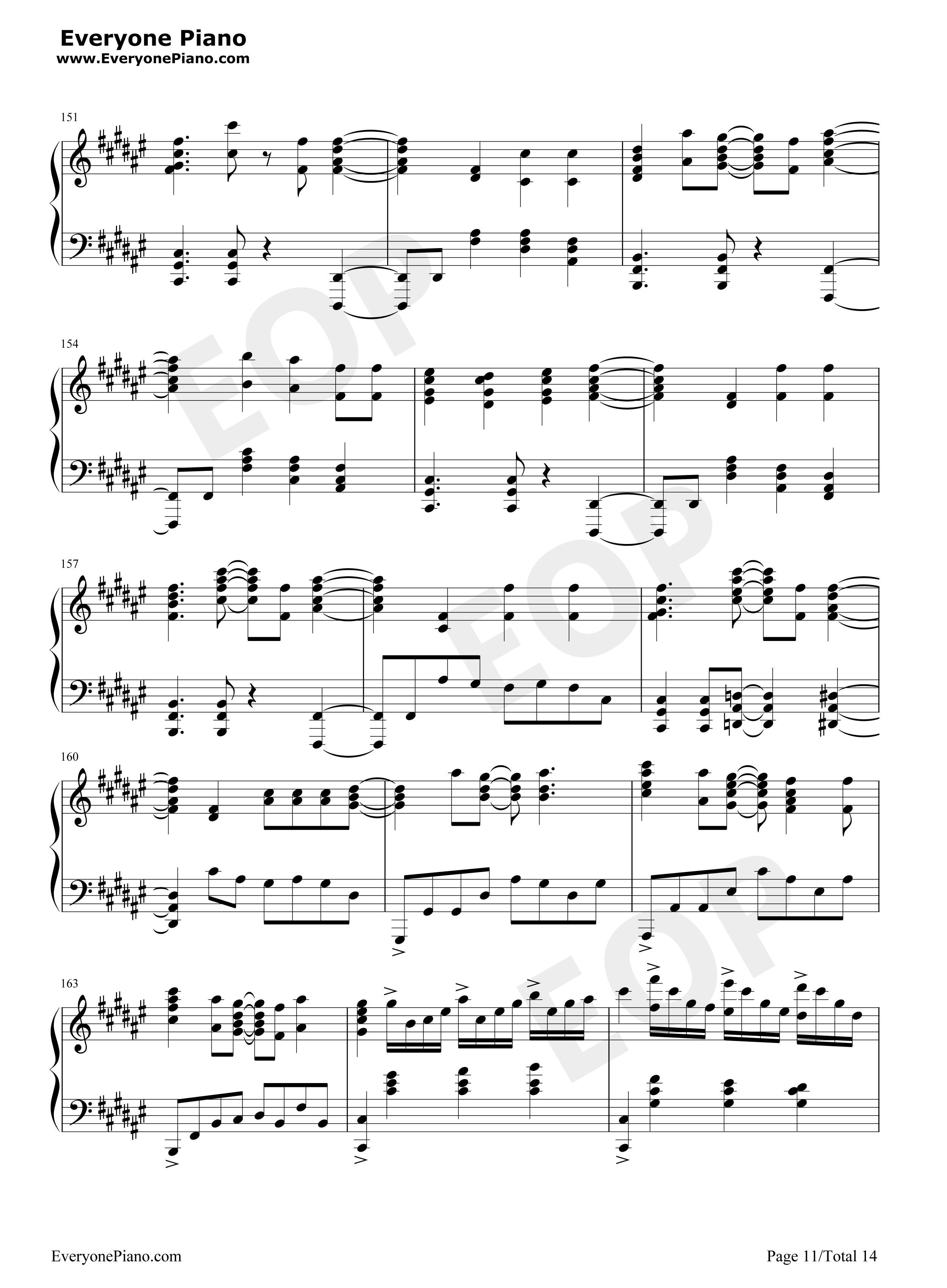 きみの名前钢琴谱_藤川千爱