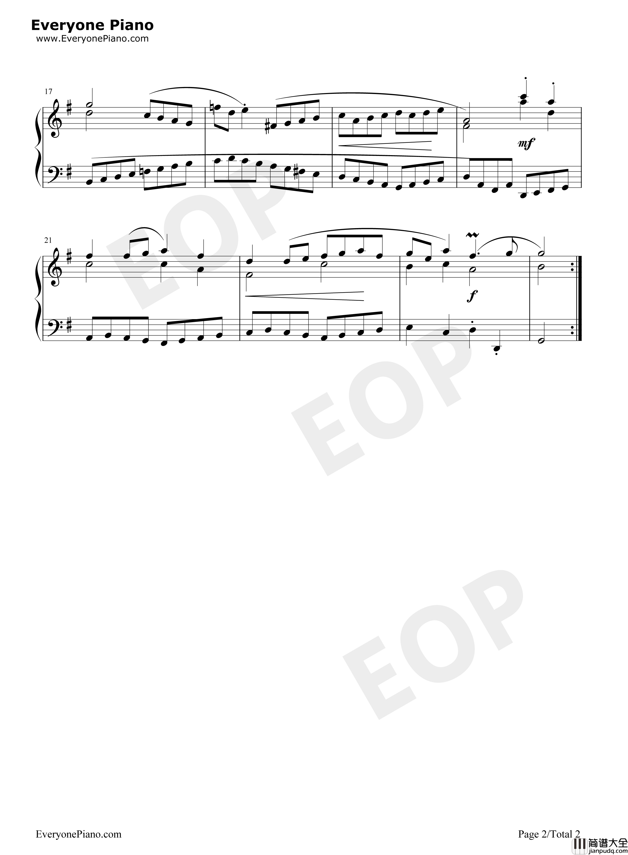 加伏特舞曲_23钢琴谱_巴赫