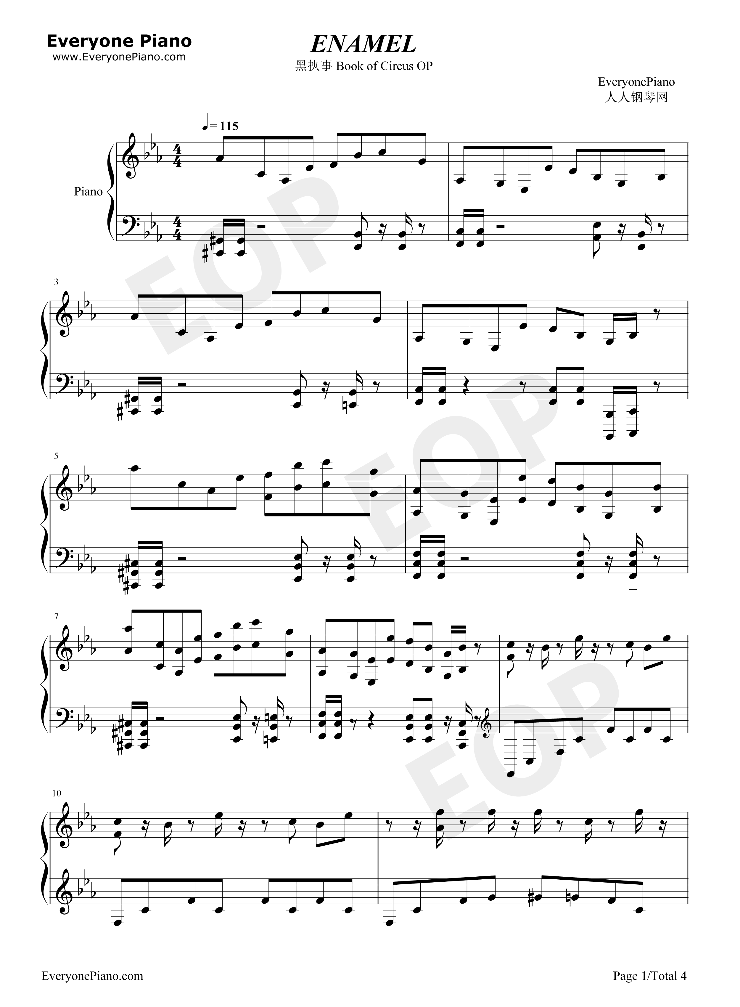 ENAMEL钢琴谱_SID