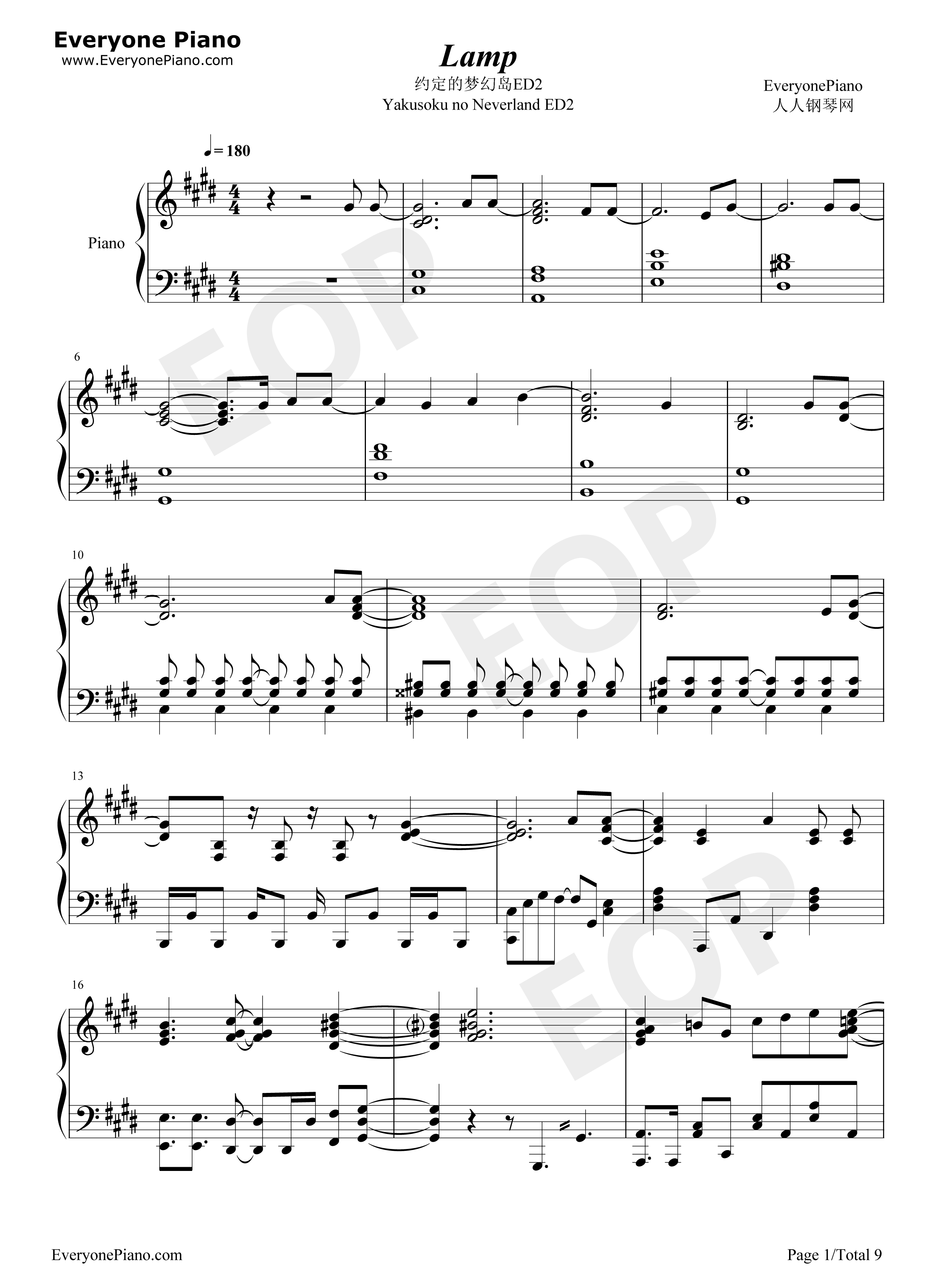 Lamp钢琴谱_Cö_shu_Nie