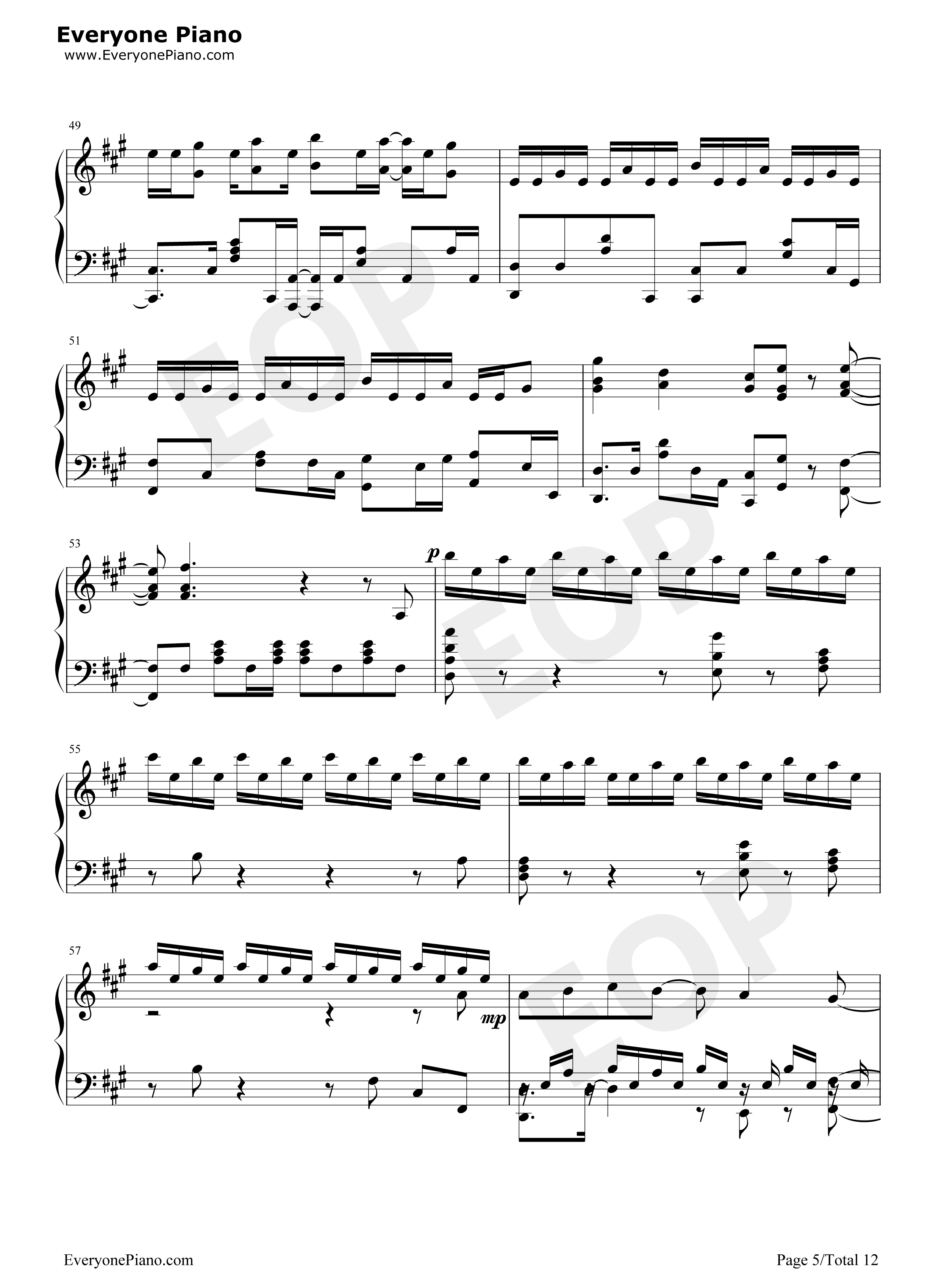 カワキヲアメク钢琴谱_美波