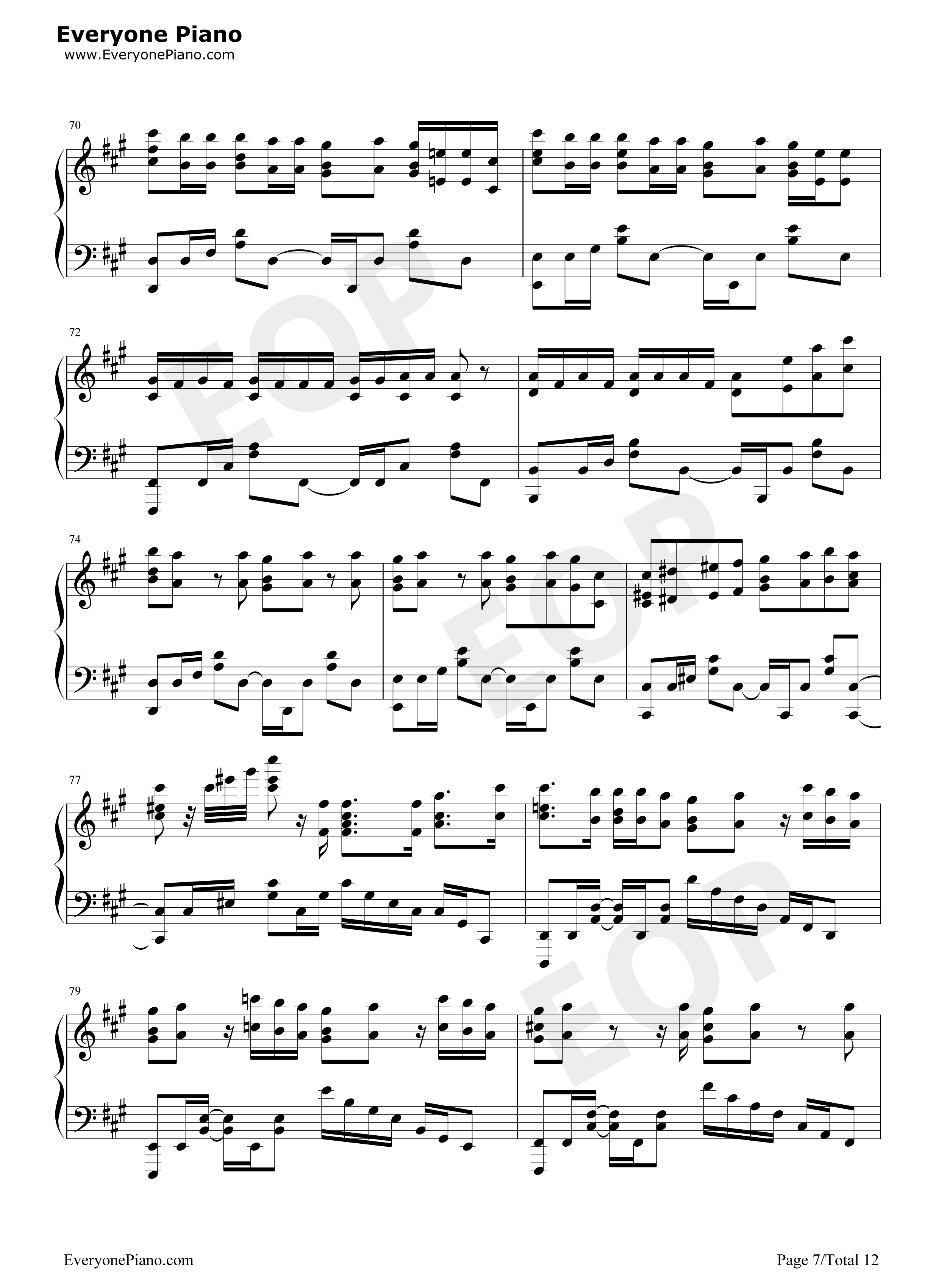 カワキヲアメク钢琴谱_美波