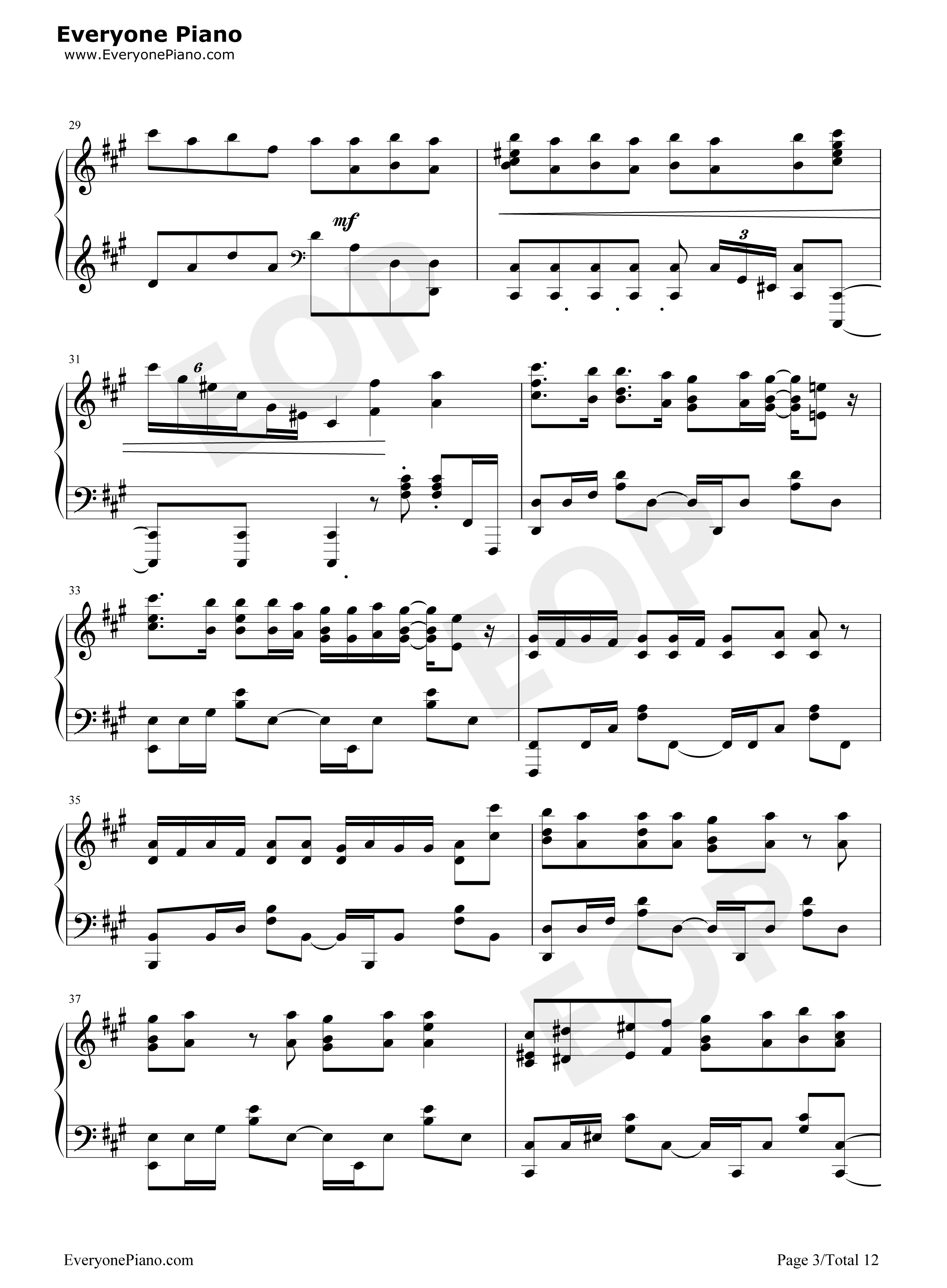 カワキヲアメク钢琴谱_美波